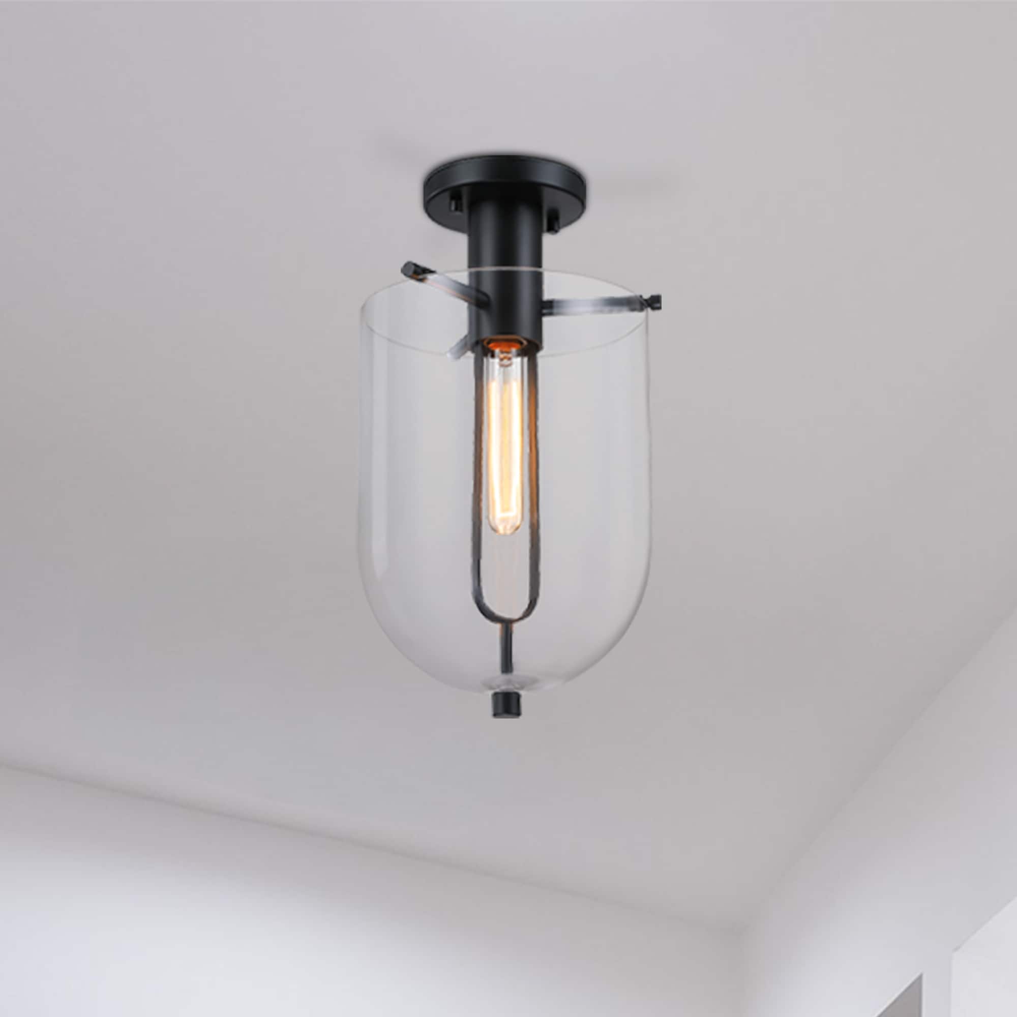 Designers Fountain D332M-SF-MB Skylar 1 -Light 10-in Matte Black Semi Flush Mount Light