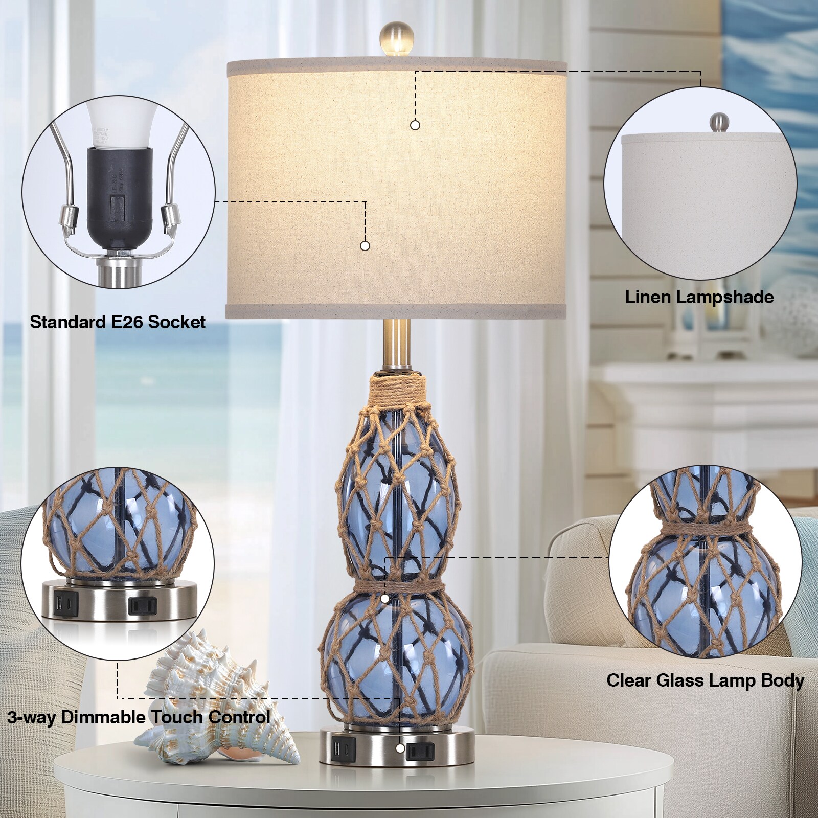 UrFurnishings TD-456 Table-Lamps - View #5