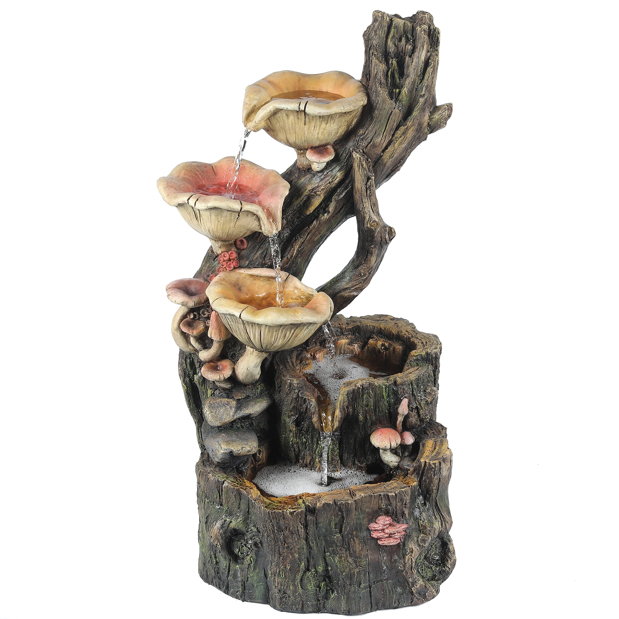 Luxen Home WHF793 27.95-in H Resin Fountain Statue Outdoor Fountain Pump Included