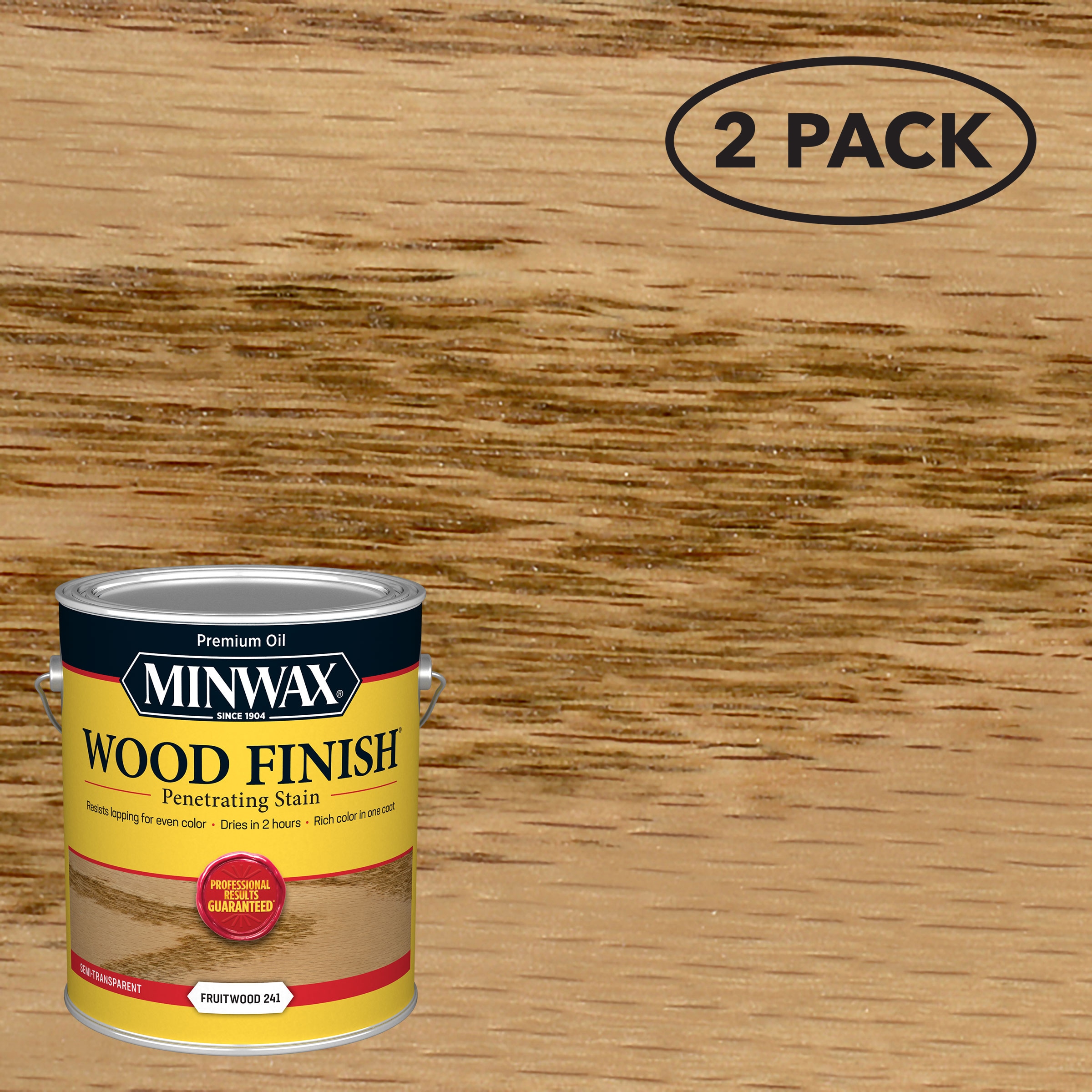 Minwax 710800000SOS Wood Finish 2 -Pack Oil-based Fruitwood Semi-transparent Interior Stain ( 1-gallon )