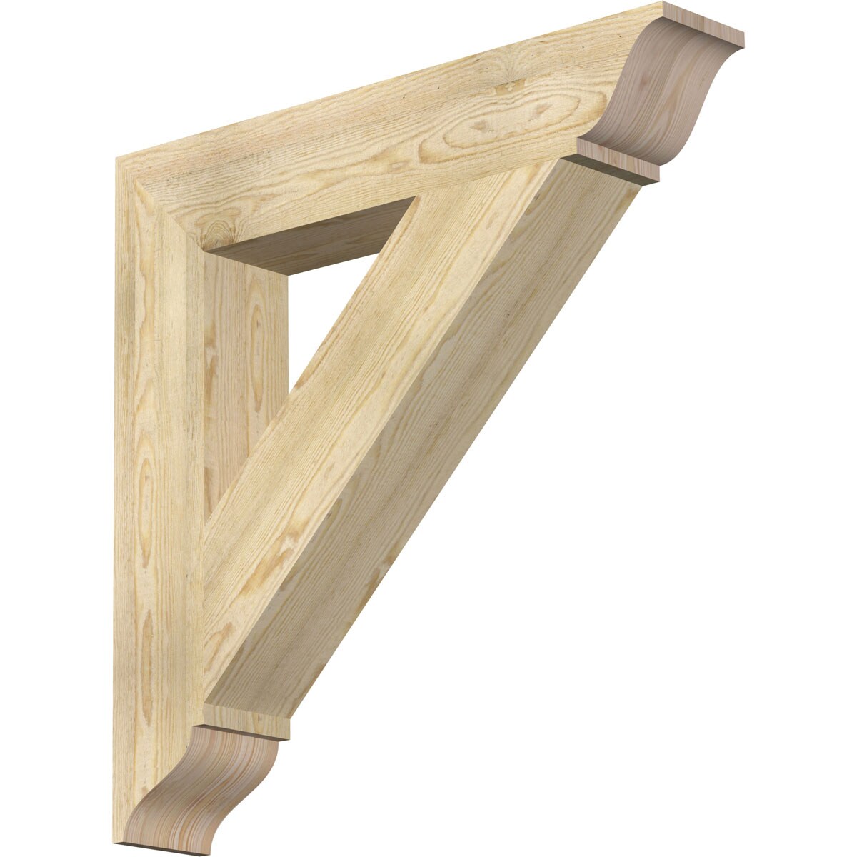 Ekena Millwork BKT06X34X34TRA01RDF Traditional traditional rough sawn 6-in x 34-in x 34-in Douglas fir Brown Wood Standard bracket