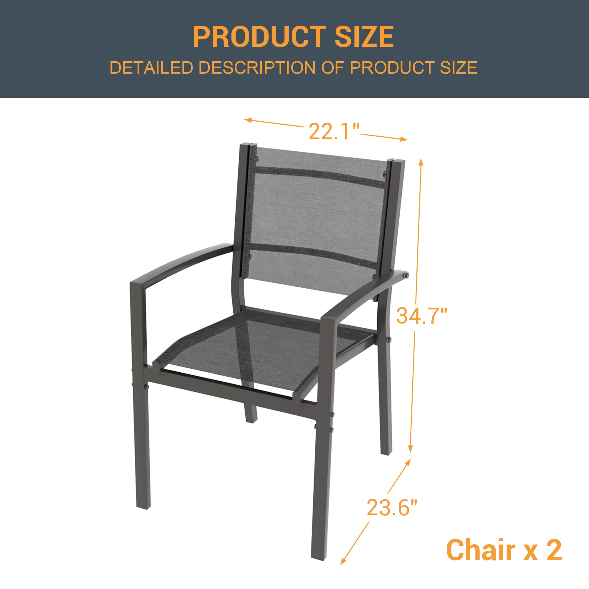 ACEGOSES LW-DS-265-GY Patio-Chairs - View #2