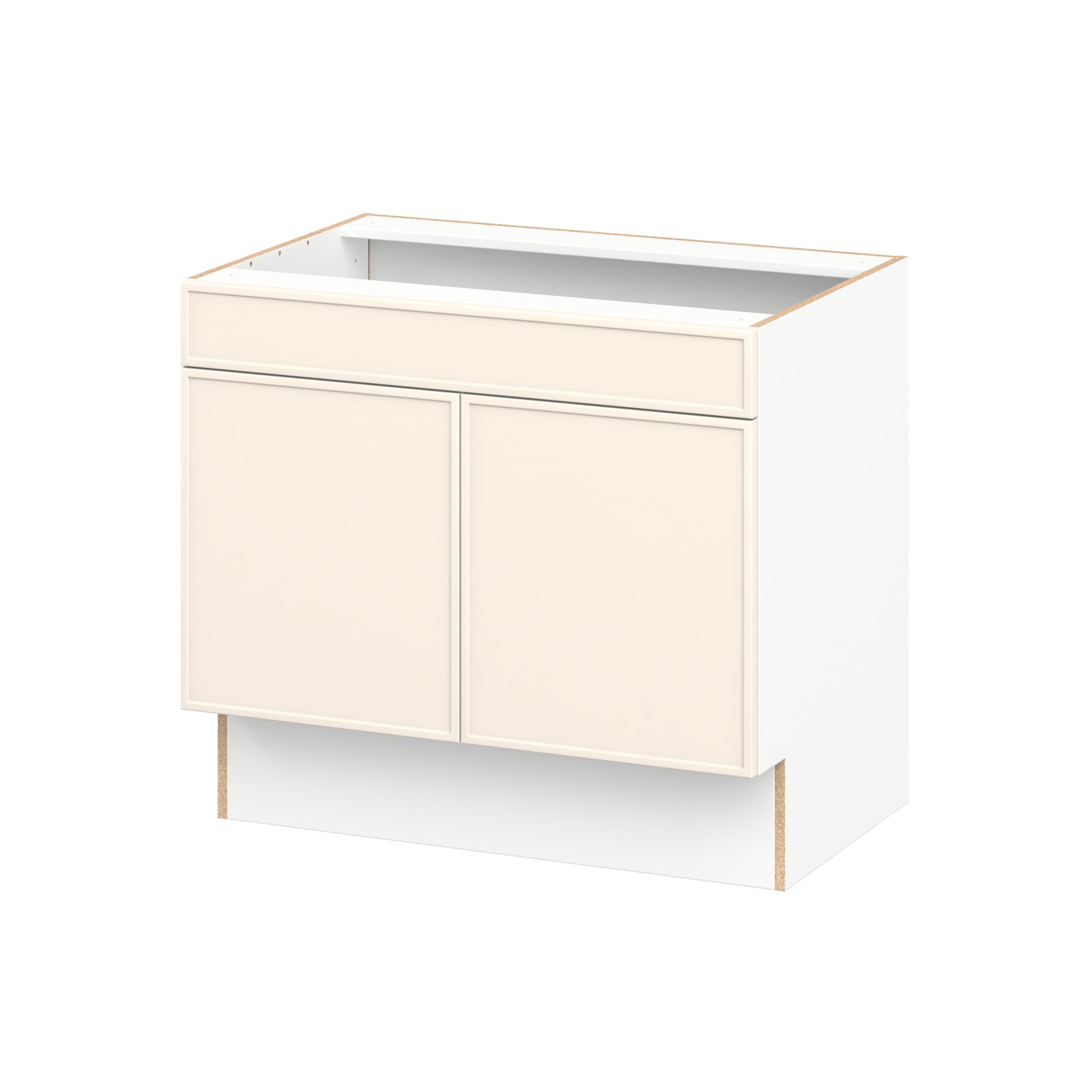 Hugo&Borg Chapel Hill 36-in W x 32.5-in H x 24.66-in D Washed Linen Painted Sink Base Fully Assembled Cabinet Flat Panel Slim shaker