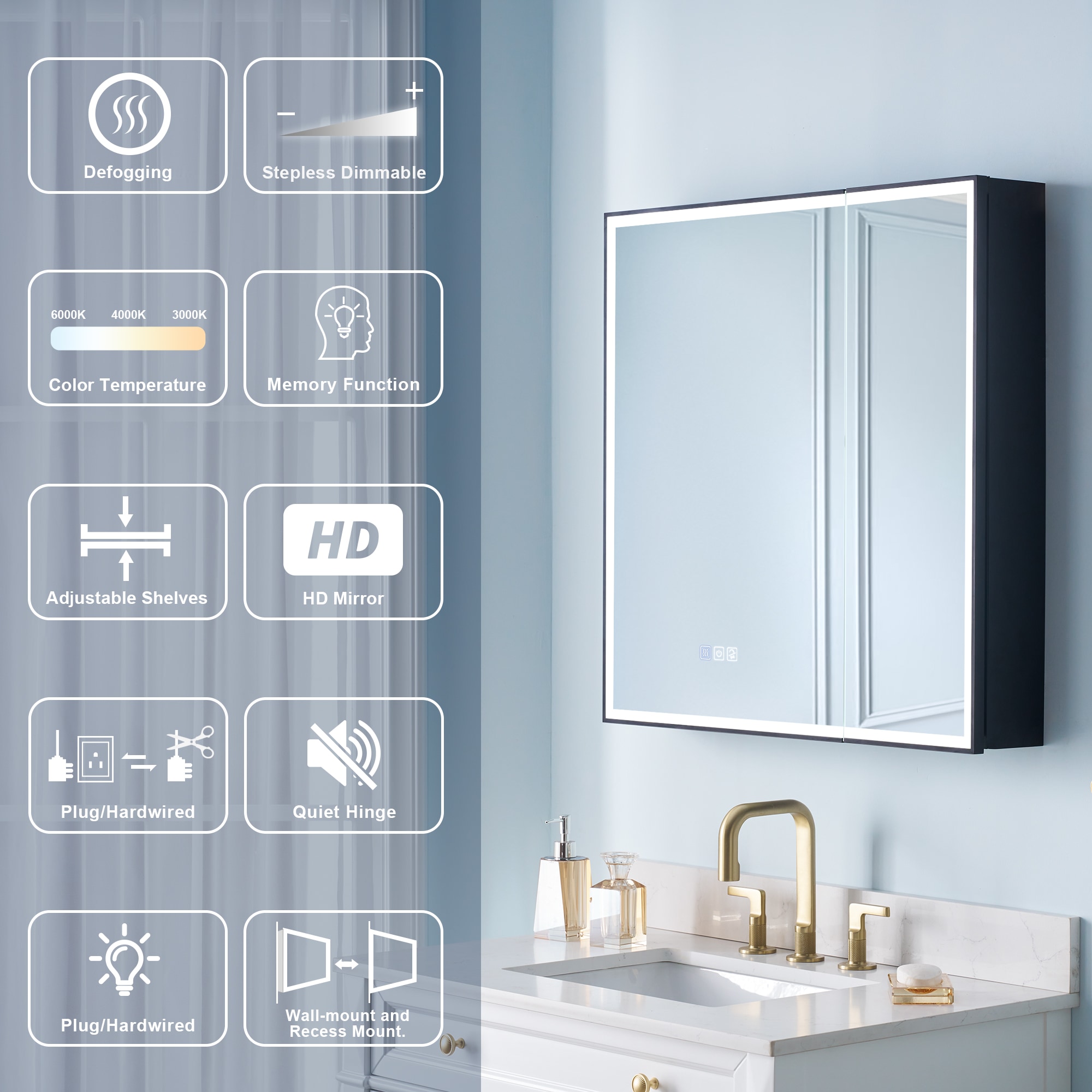 WELLFOR W12MCL3030 Bathroom-Medicine-Cabinets - View #6