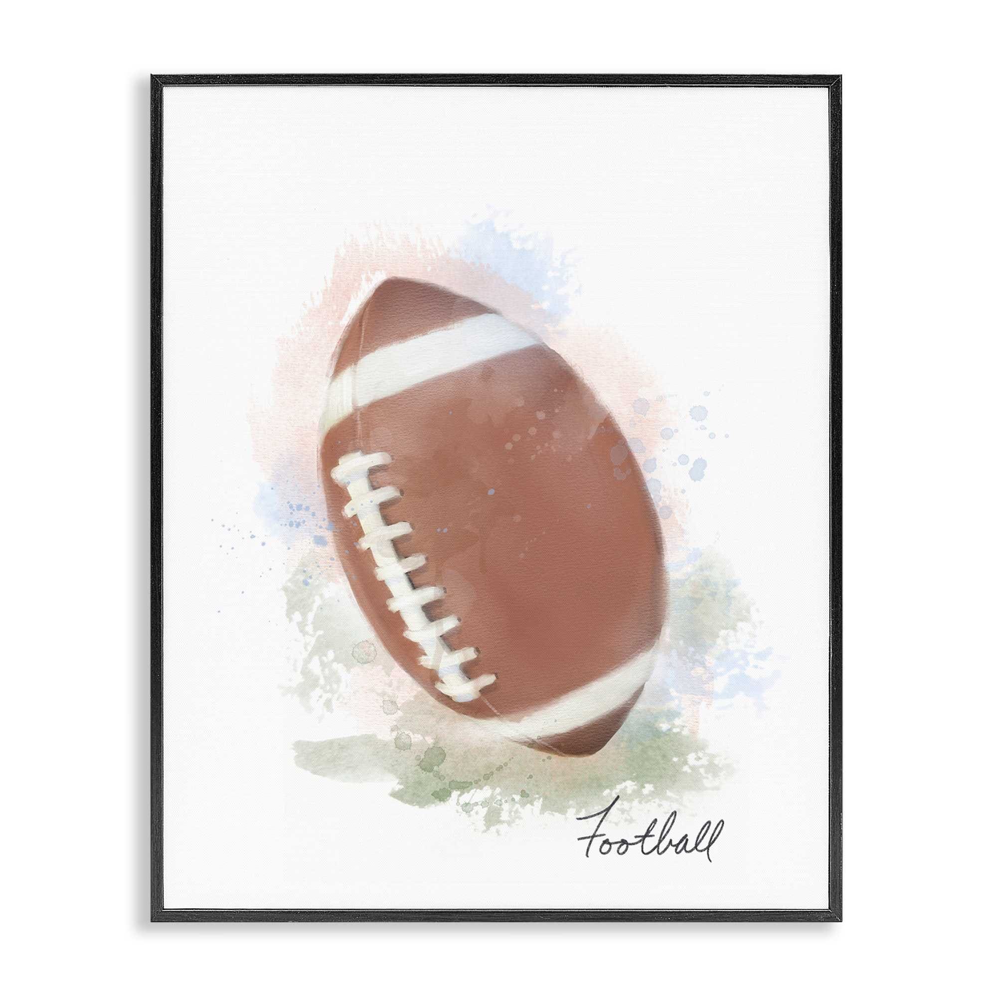 Stupell Industries BS-093-FR-11X14 Soft Pastel Football Black Framed Giclee Art By Matthew Piotrowicz 11 x 14