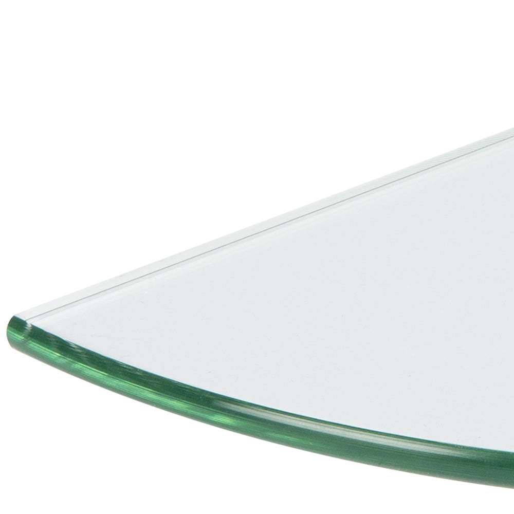 JANARARY 9.5 In. L X 9.5 In. W Clear Glass Corner Shelf with Strong Adhesive,  0.