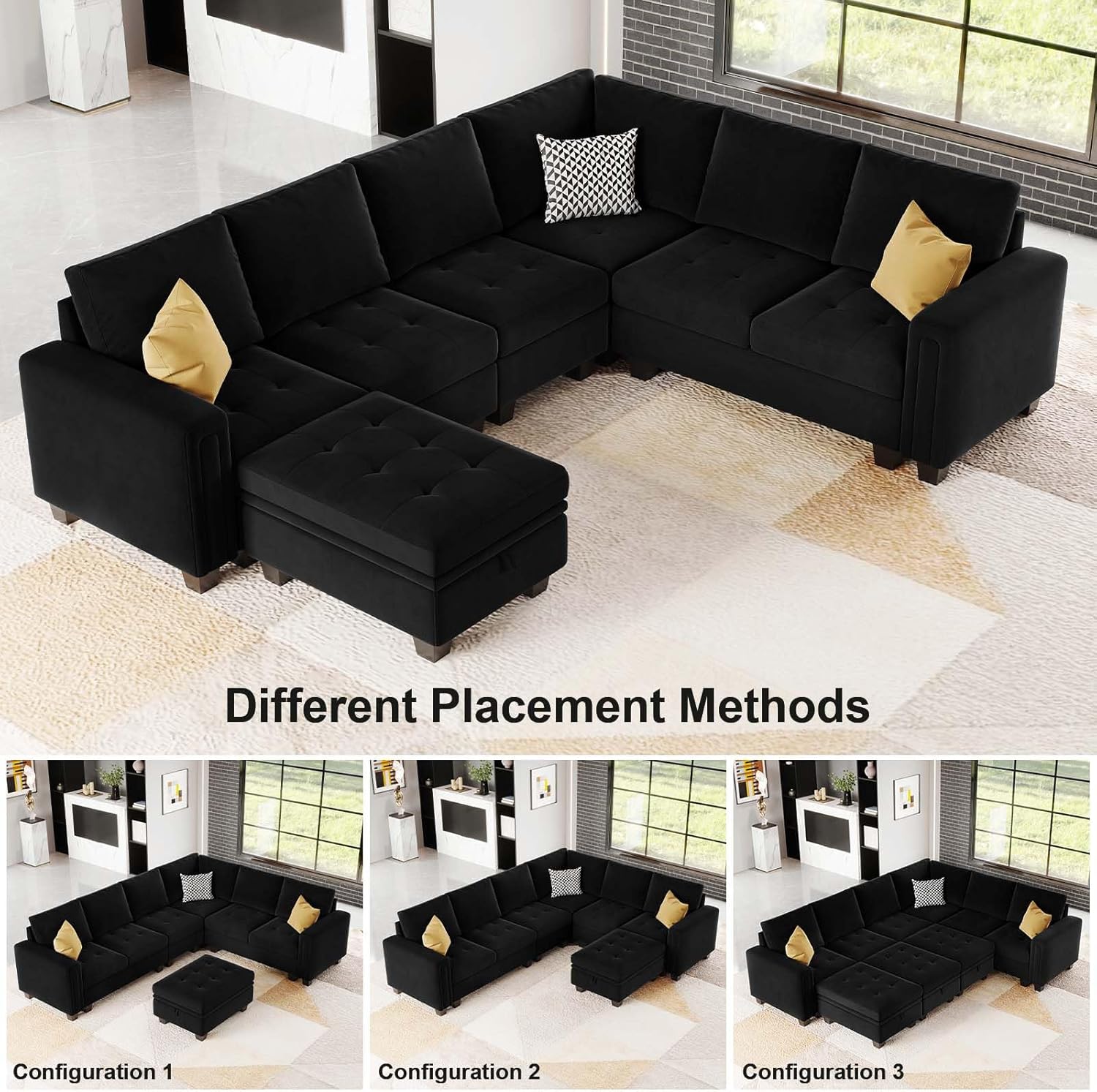 Belffin BF067-A2BCDE-BLACK futons - View #7