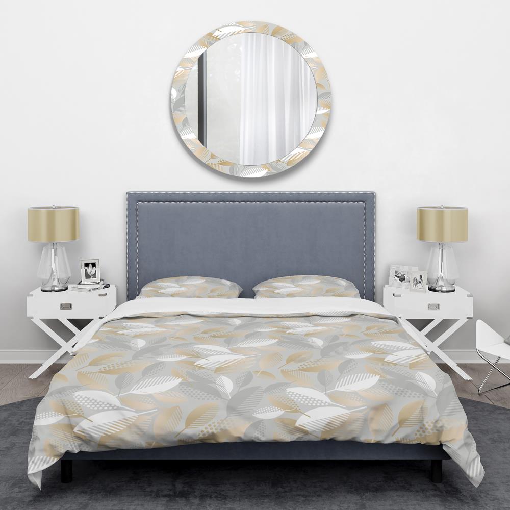Designart BED24288-K 3 -Piece Gray King Duvet cover Set