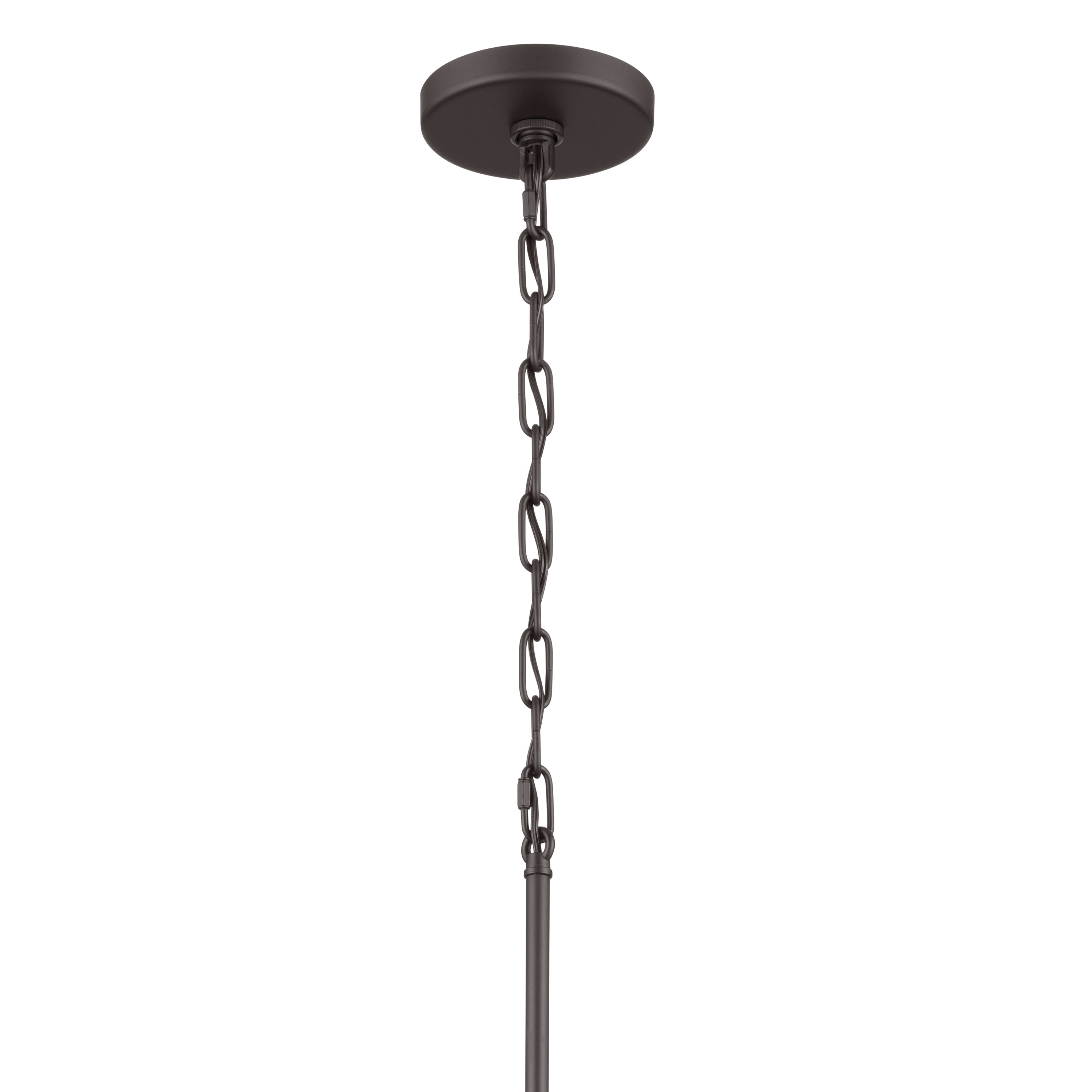 Stamos 24" Olde Bronze 5-Light Chandelier with Satin Etched Glass Shades