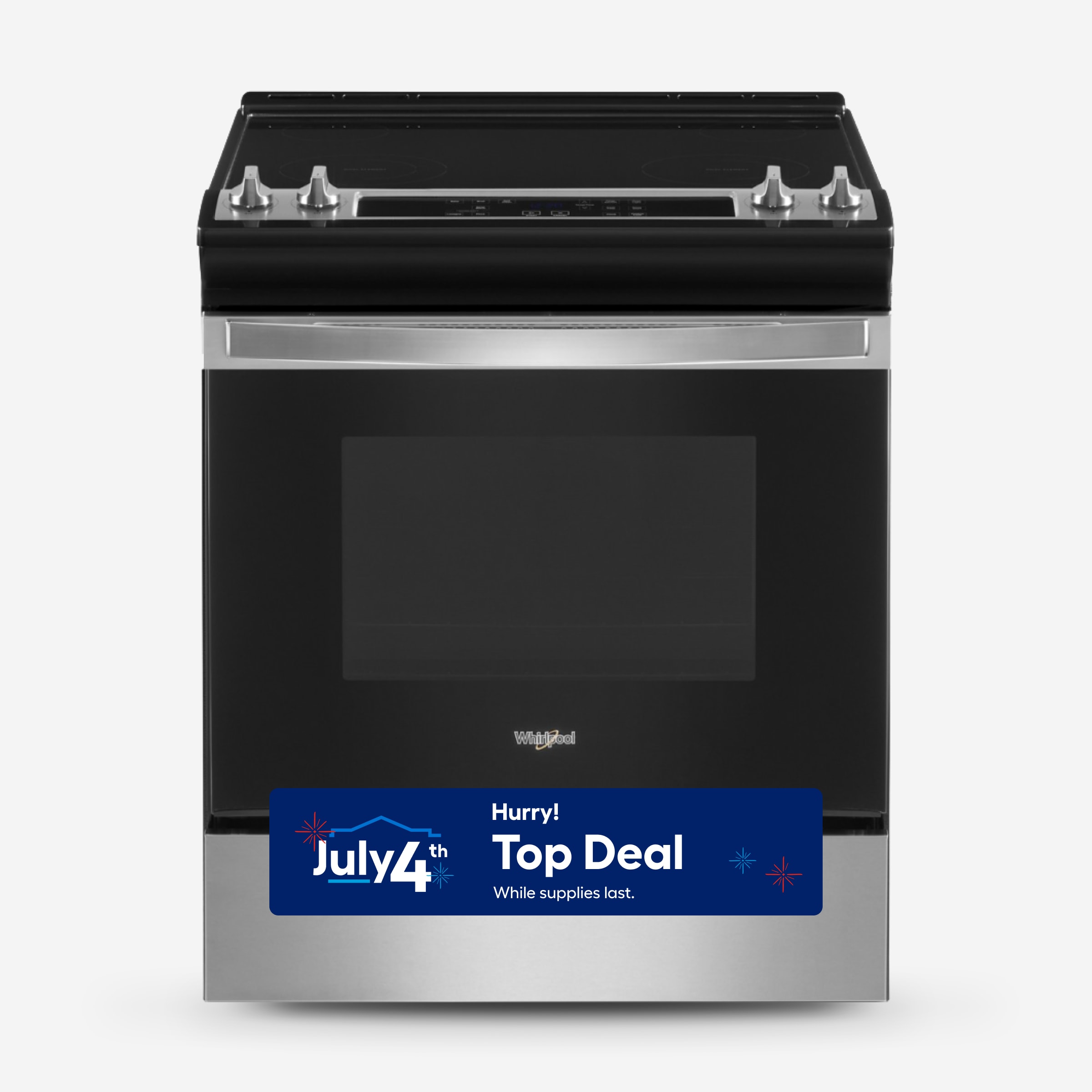 Whirlpool 30-in Glass Top 4 burners 4.8-cu ft Slide-In Electric Range ( Fingerprint Resistant Stainless Steel ) #WEE515S0LZ