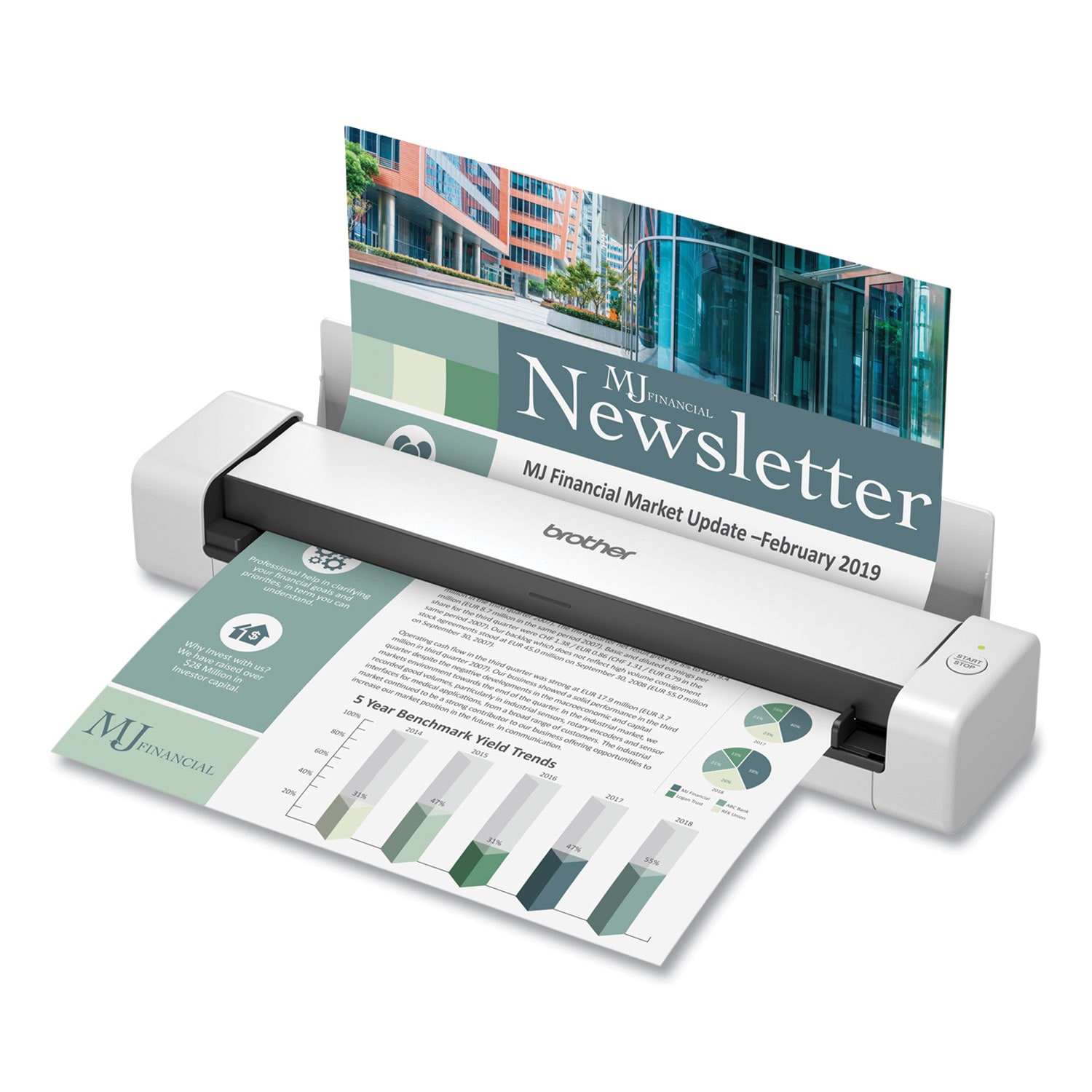 Brother DS-740D Duplex Compact Mobile Document Scanner 600 dpi Optical Resolution 1-Sheet Duplex Auto Document Feeder #DS740D