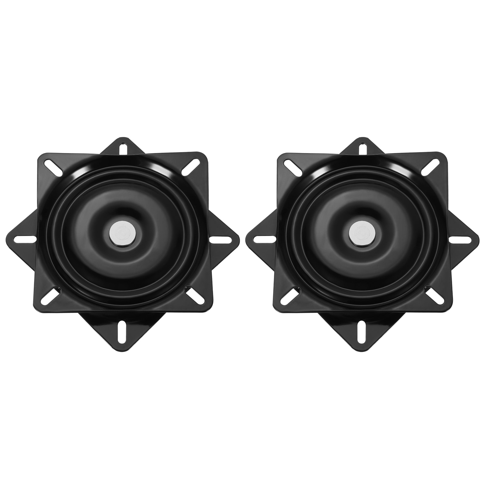 Unique Bargains 2pcs 6.3inch Bar Stool Swivel Replacement 360degree Rotation Lazy Susan Turntable Square Semi Ball Bearing Seat Swivel Base Mount Plate for Recliner Chair or Table Black (160x1.5mm)