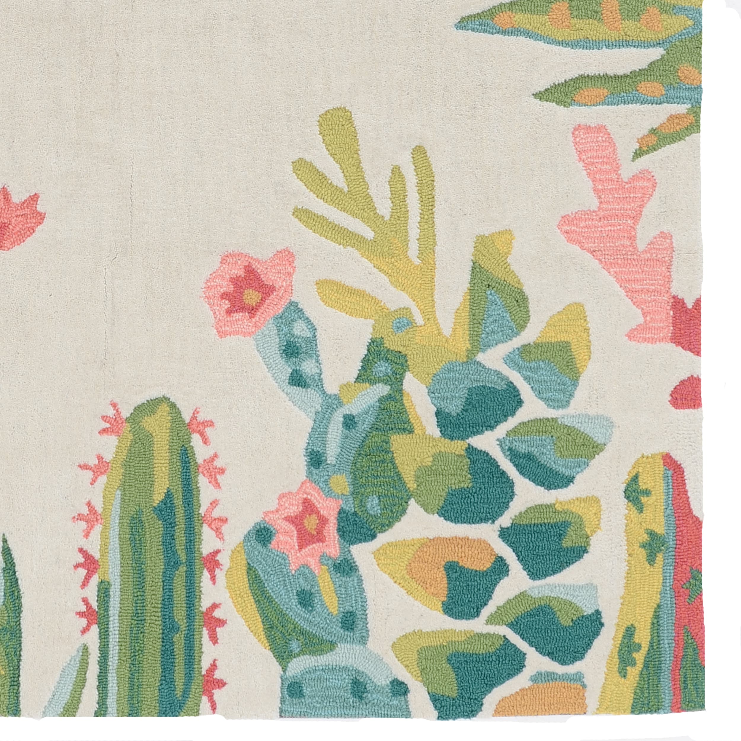Coastal Elegance Off-White Tufted 8' x 10' Synthetic Area Rug