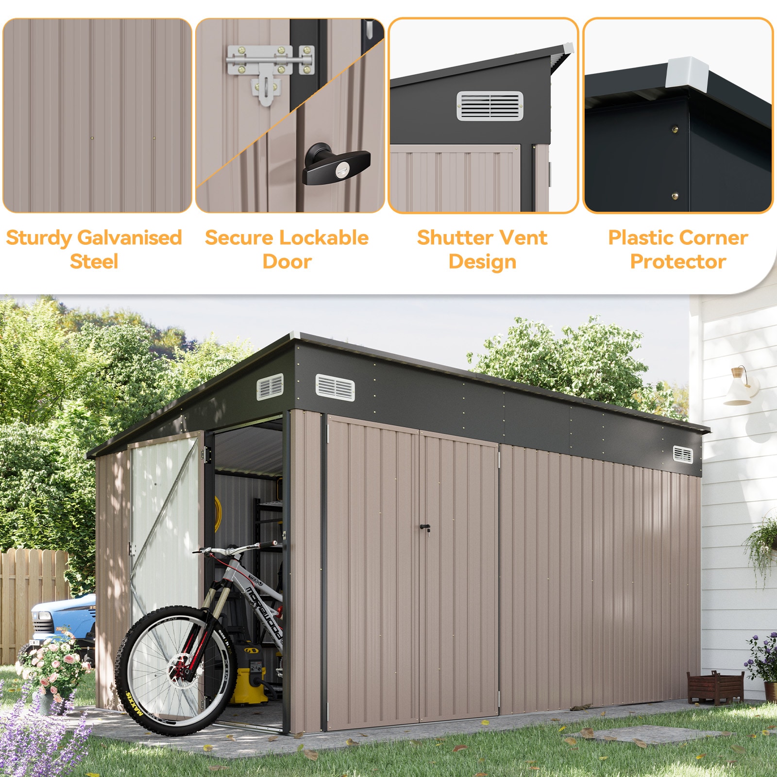 AOXUN AX-00404R Metal-Storage-Buildings-Sheds - View #4