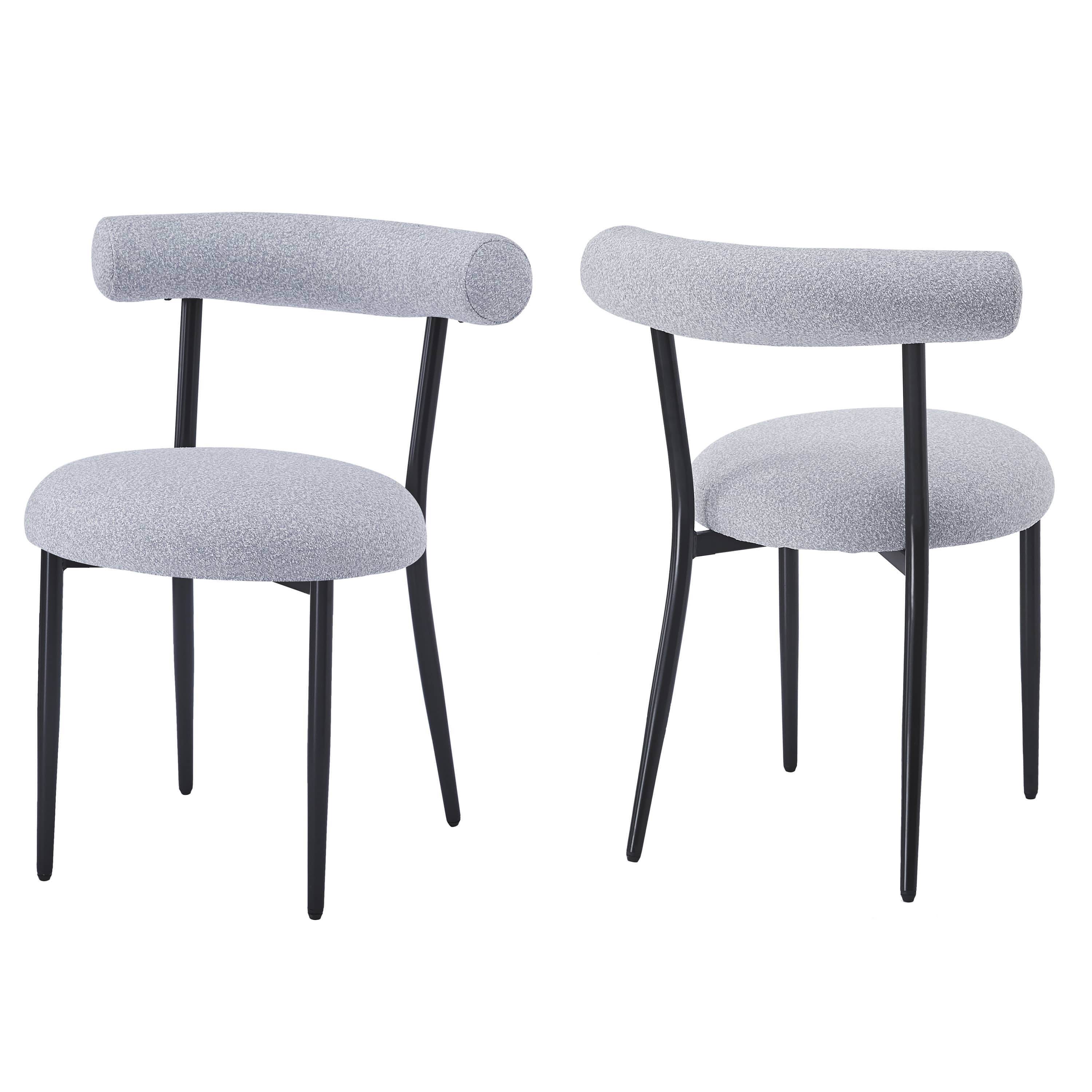 Vynxaria LEXY0141-DJCY-2GRY Light Gray Dining Chair Set of 2