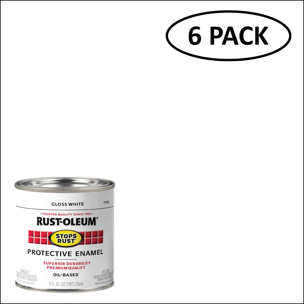 Rust-Oleum 7792730SOS Stops Rust Gloss White Interior/Exterior Oil-based Industrial Enamel Paint ( Half-pint )
