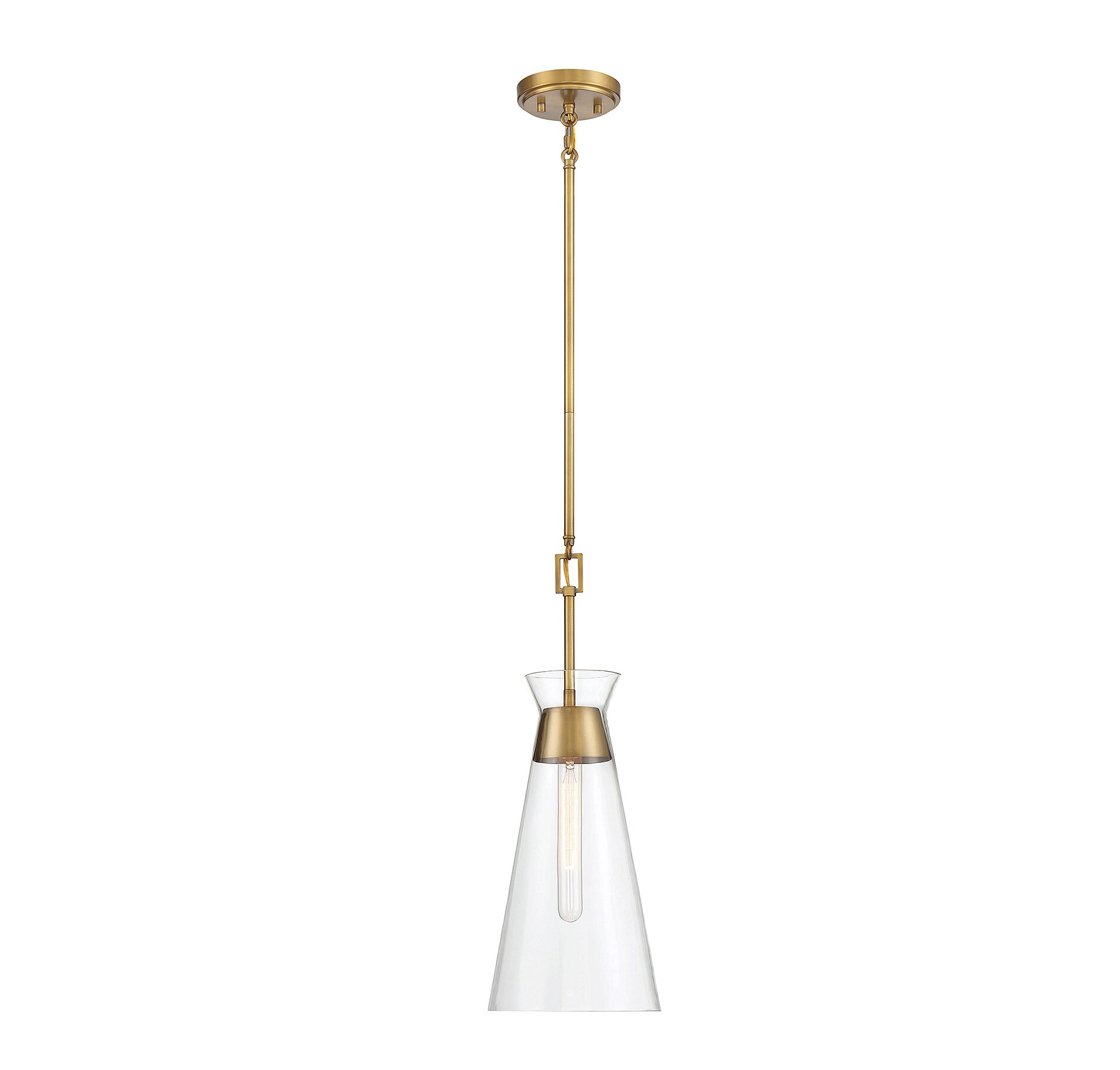 Lakewood Warm Brass Mid-Century Modern Mini Pendant Light