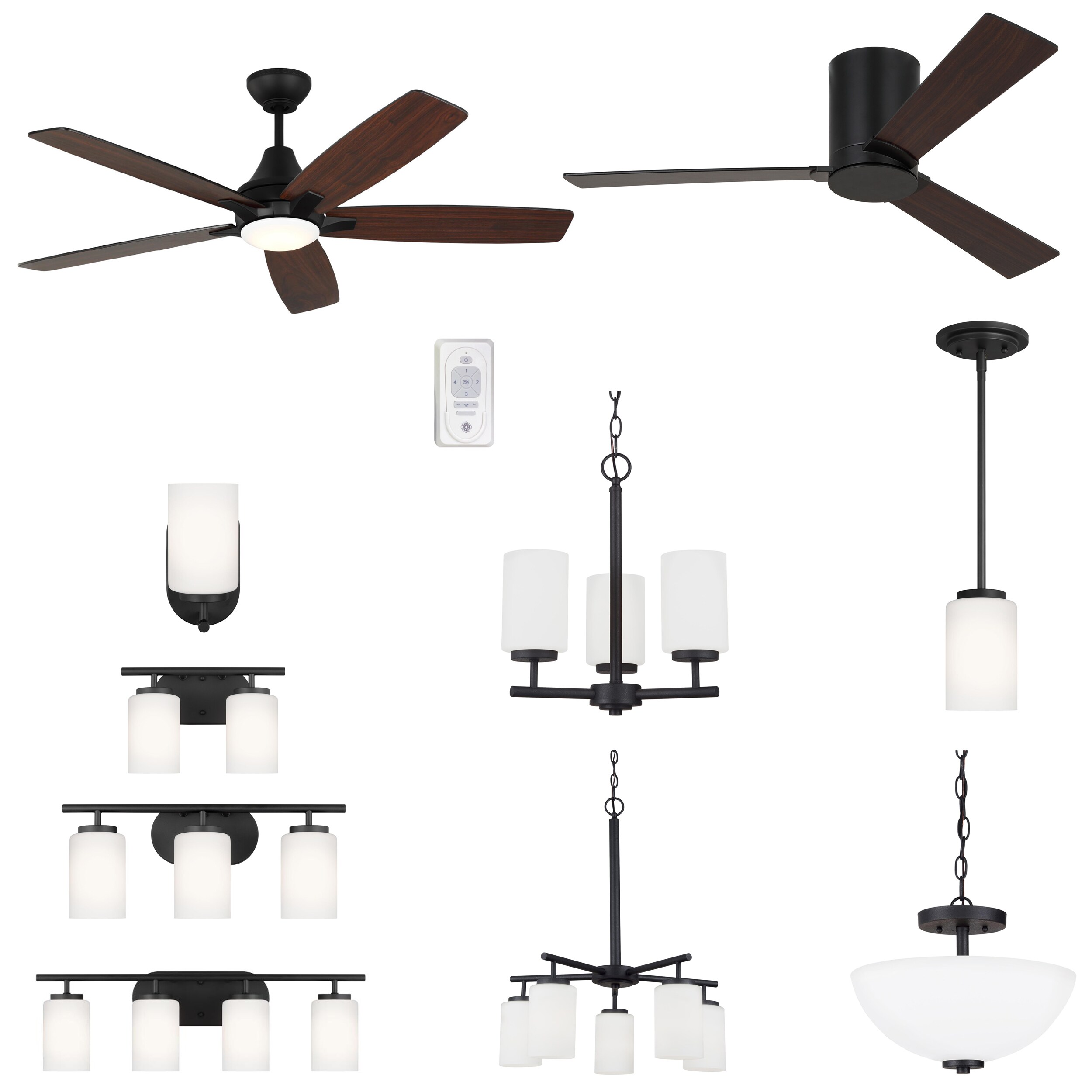 Generation Lighting   Oslo Contemporary Midnight Black Collection