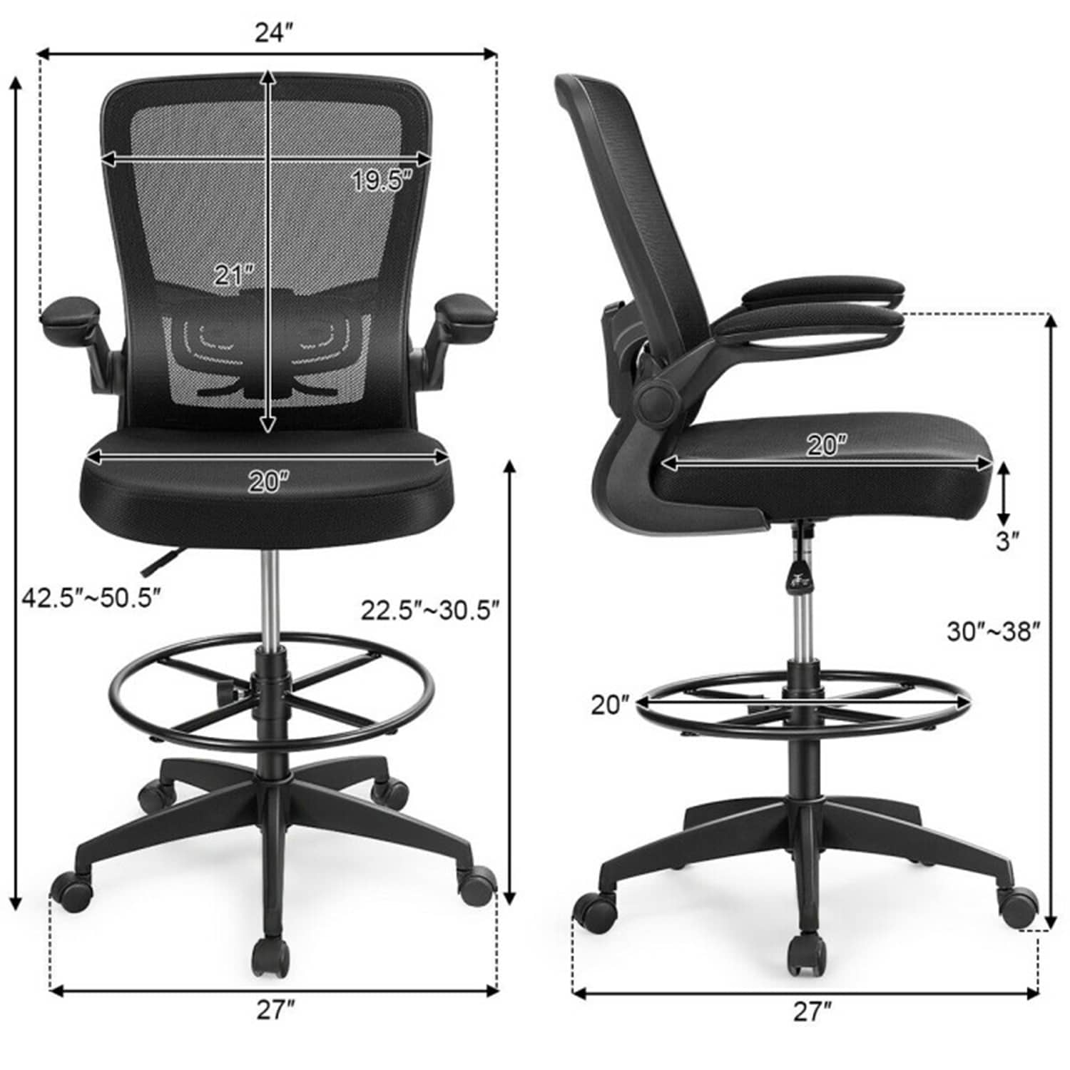 GZMR WF01-LS-029-BKBL Office-Chairs - View #11