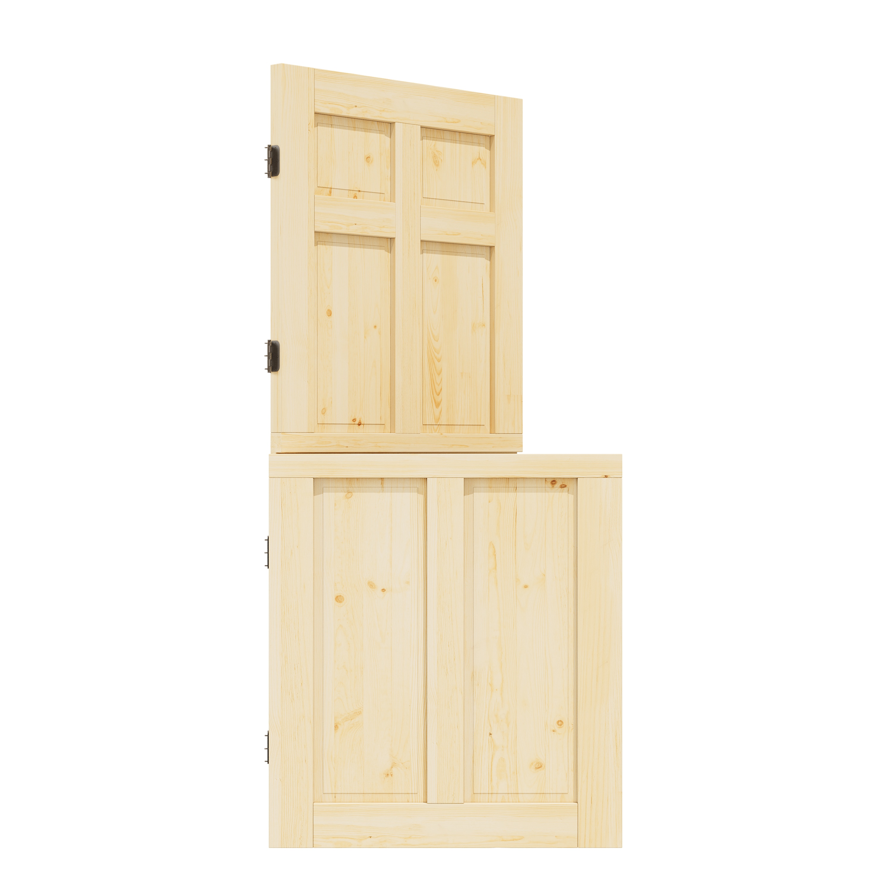 JUJUBON EX-DUDD6L-XB-36 Front door 36-in x 80-in x Wood No glass Universal reversible pine Unfinished Slab Dutch Front Door Solid core