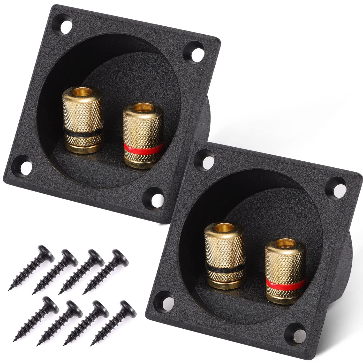 Misopily  2PCS Two Way Speaker Box Terminal Cup with Banana Plugs Screw Type Binding Post for DIY Home Car Stereo Subwoofer