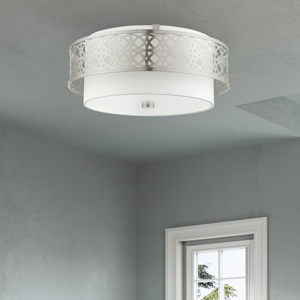 Calinda Brushed Nickel 4-Light Drum Semi-Flush Mount