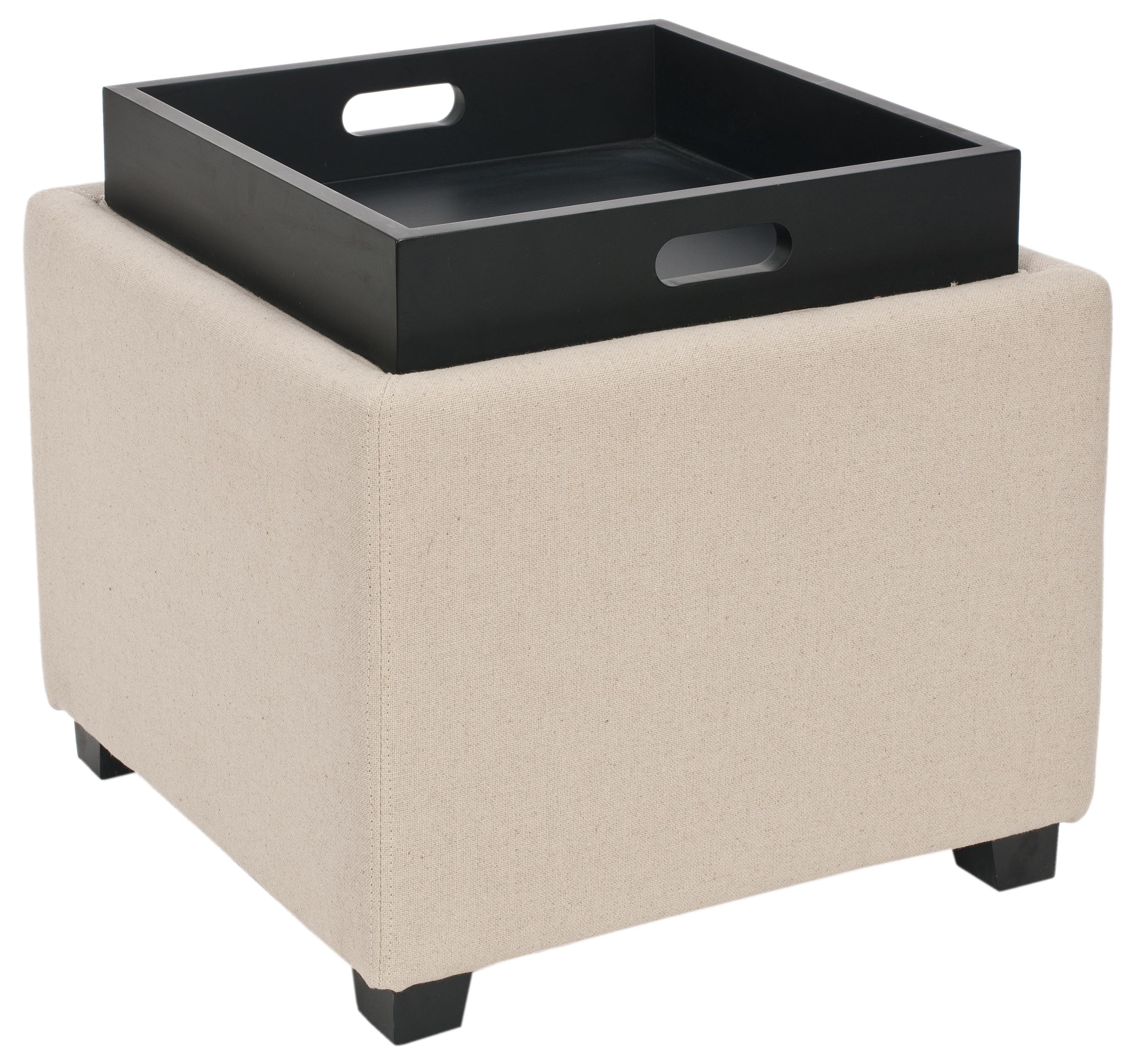 Safavieh Harrison Single Casual Taupe Storage Ottoman HUD8233L at Lowes.com