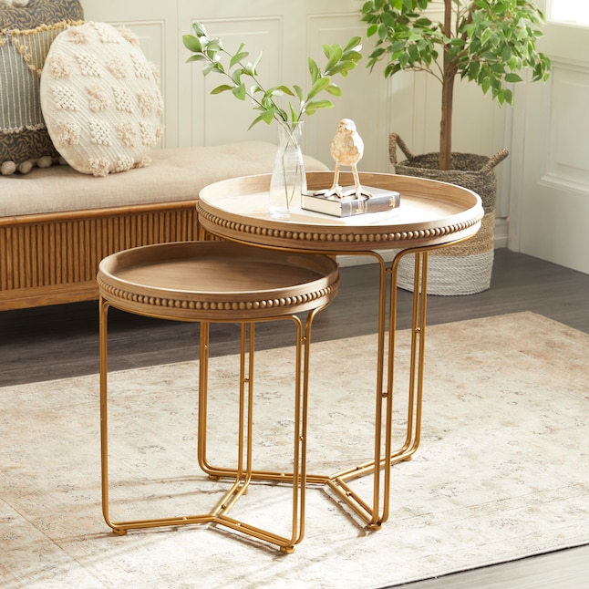 Wood Round Modern End Table