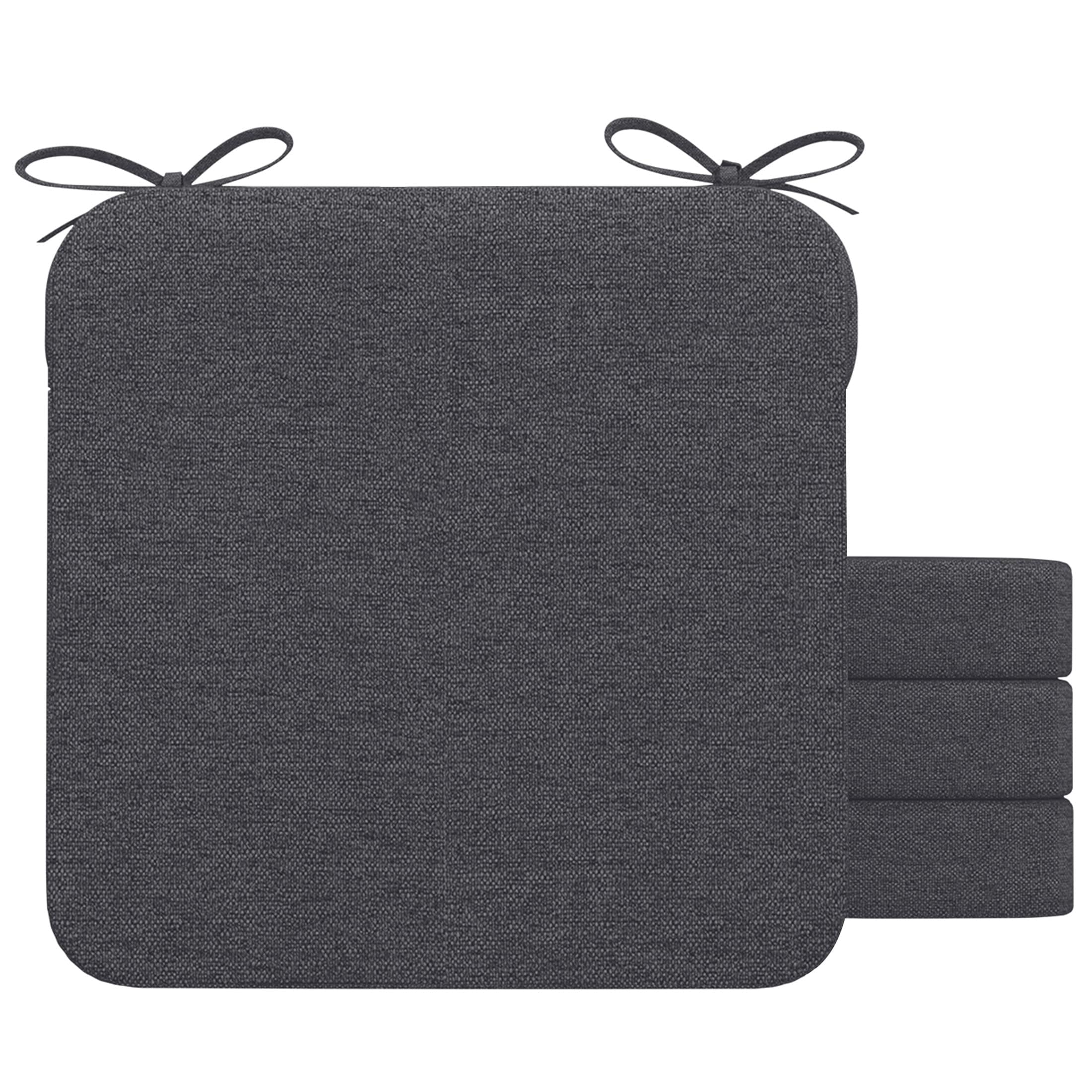 AAAAAcessories LS-DCCLS-SHENHUI-4P Dark Grey Solid Chair Cushion