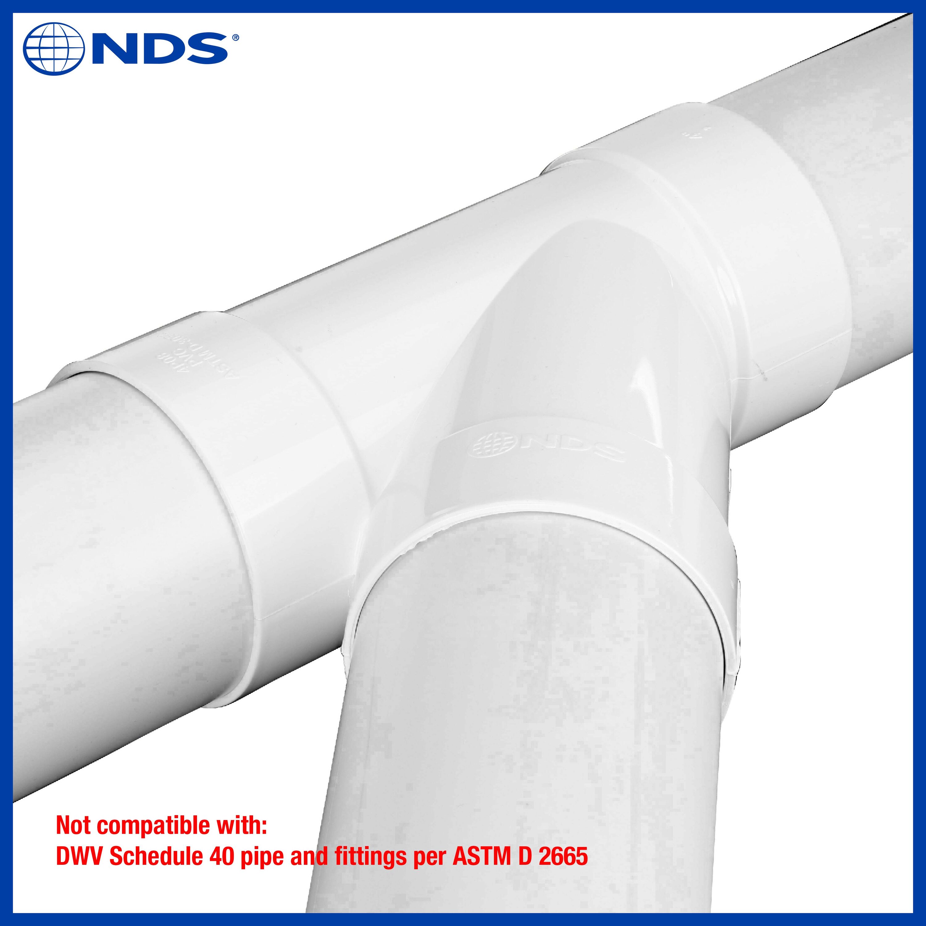 NDS PVC Sewer and Drain 45 Degree Wye, 4 in. Hub X Hub X Hub L4P08 at ...