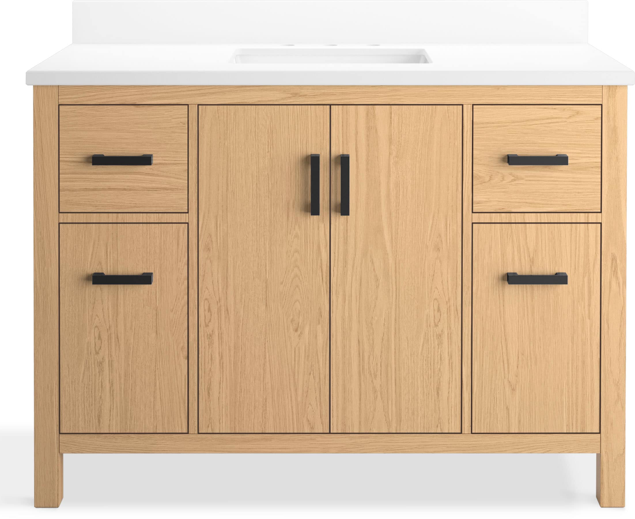 Kresla 48" Light Oak Freestanding Bathroom Vanity with Quartz Top