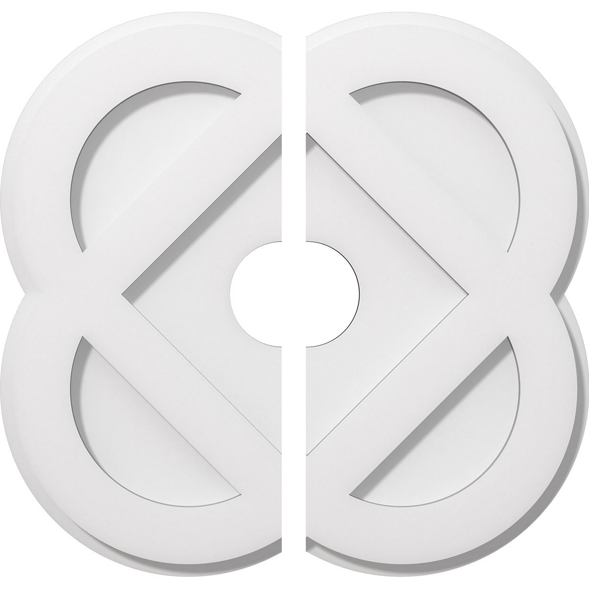 Ekena Millwork CMP16CE2-03000 Charlotte 16-in W x 16-in L Contemporary White PVC Split Ceiling Medallion