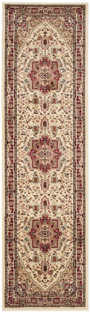 Safavieh LNH330A-216 Lyndhurst Heriz 2 x 16 (ft) Loomed Polypropylene Ivory/Red Rectangular Indoor Floral/Botanical Oriental Runner rug