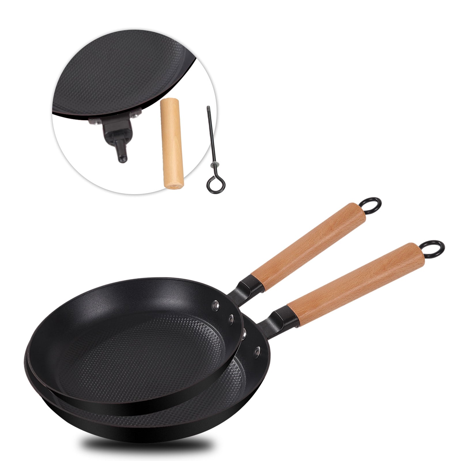 LTMATE LSDT-1012-BLK 2 -Piece 12-in Cast iron Cooking pan