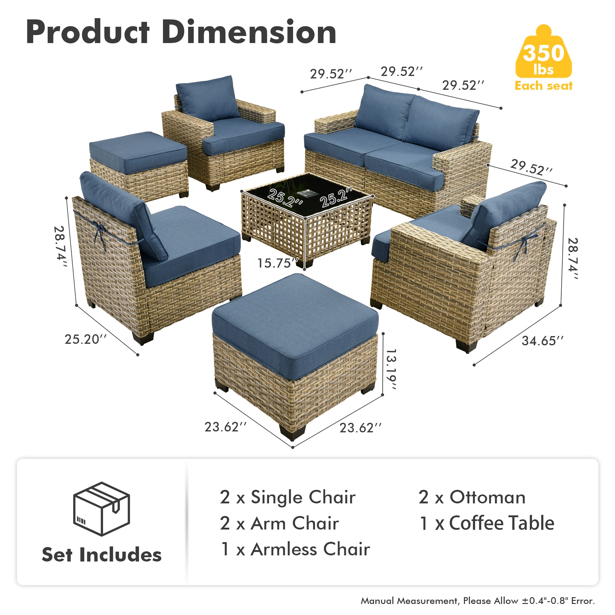 Ovios TS507T Patio-Conversation-Sets - View #7