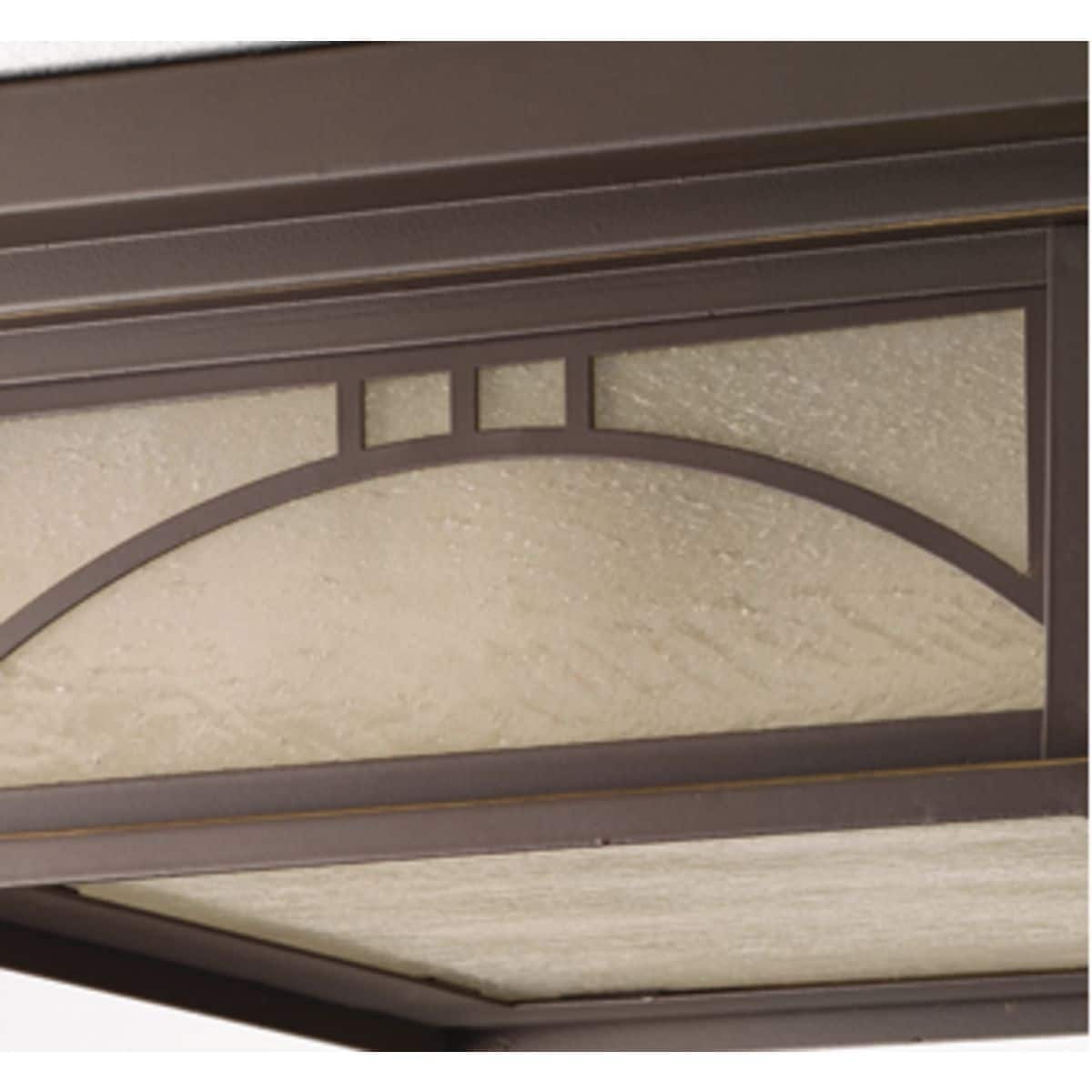 Antique Bronze 2-Light Geometric Flush Mount Ceiling Fixture