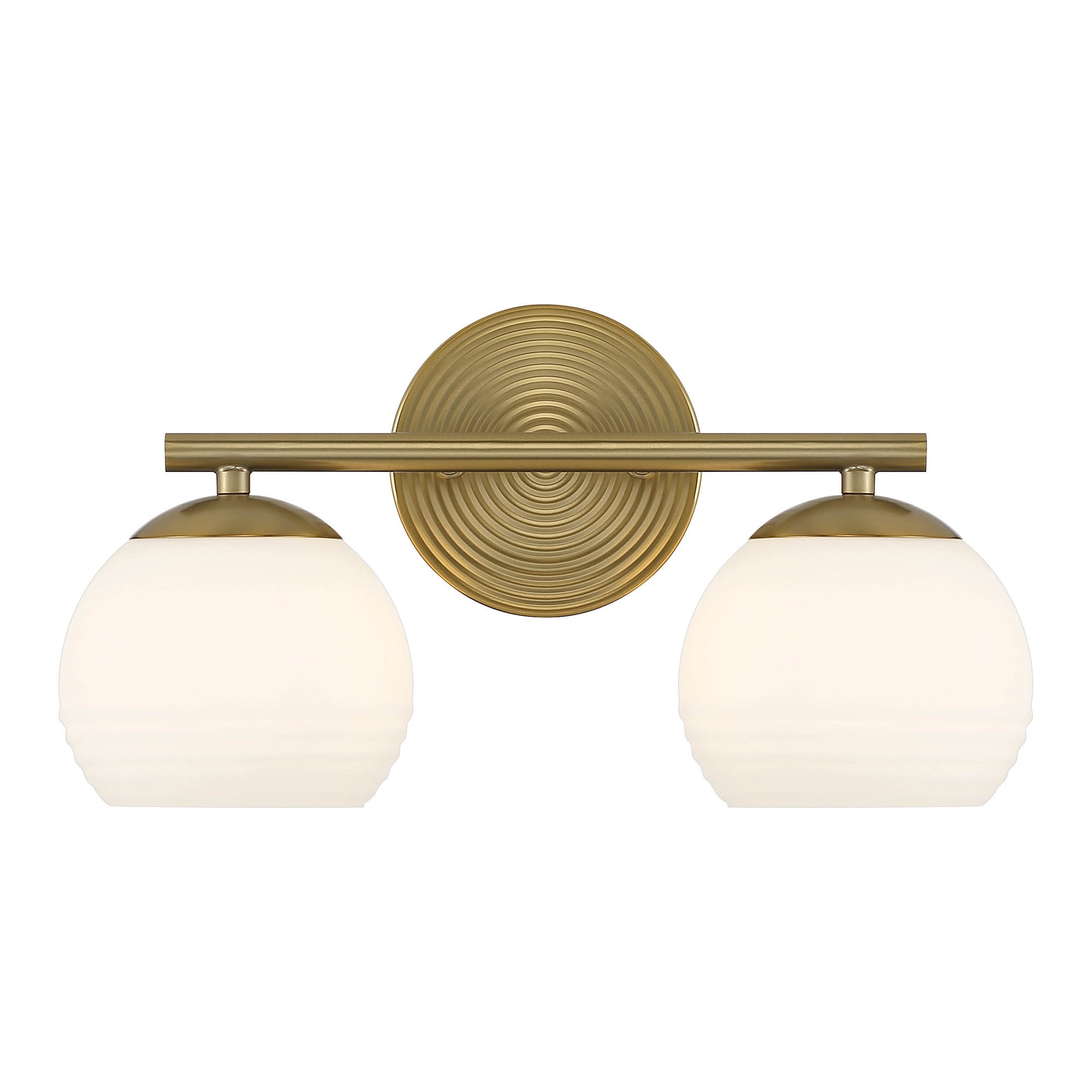 Moon Breeze Globe-Shaped Etched Opal Vanity Light in Brushed Gold
