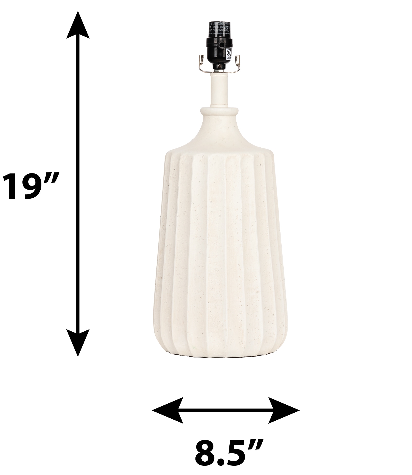 allen + roth 19-in White Plug-in 3-way Resin Lamp Base LB33WH at Lowes.com