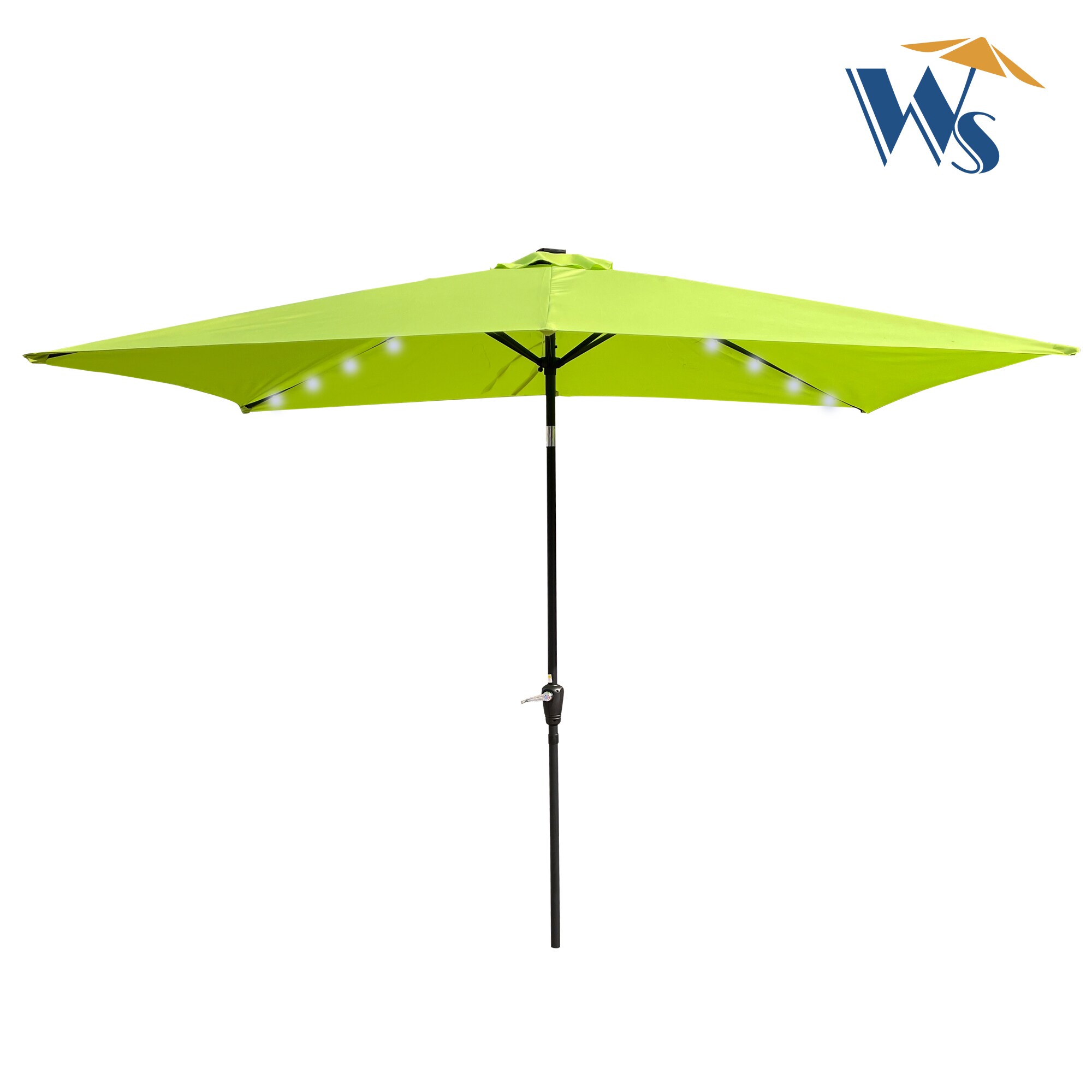 10 ft Rectangular Lime Green Patio Umbrella with Crank and Tilt Mechanism - Fade Resistant and UV Resistant Polyester | - Miki Shinly WS-8634-02QI