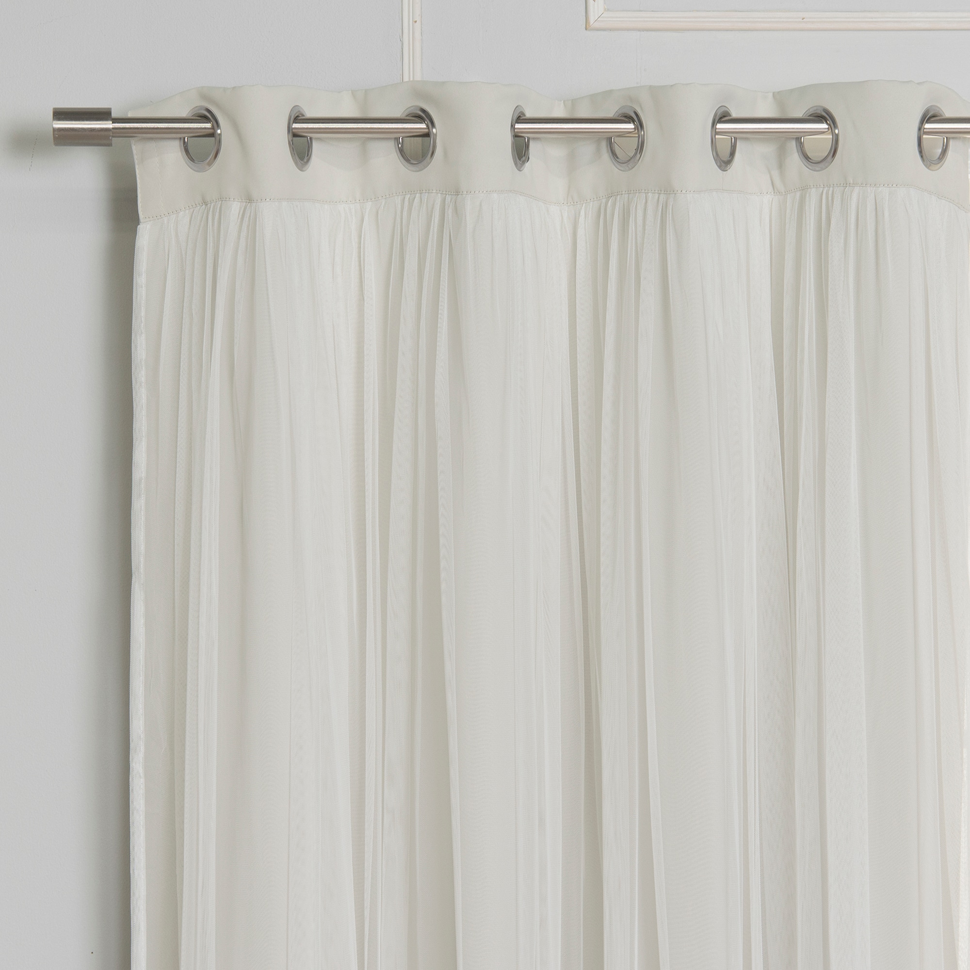 Best Home Fashion 108-in Biscuit Blackout Grommet Curtain Panel Pair ...