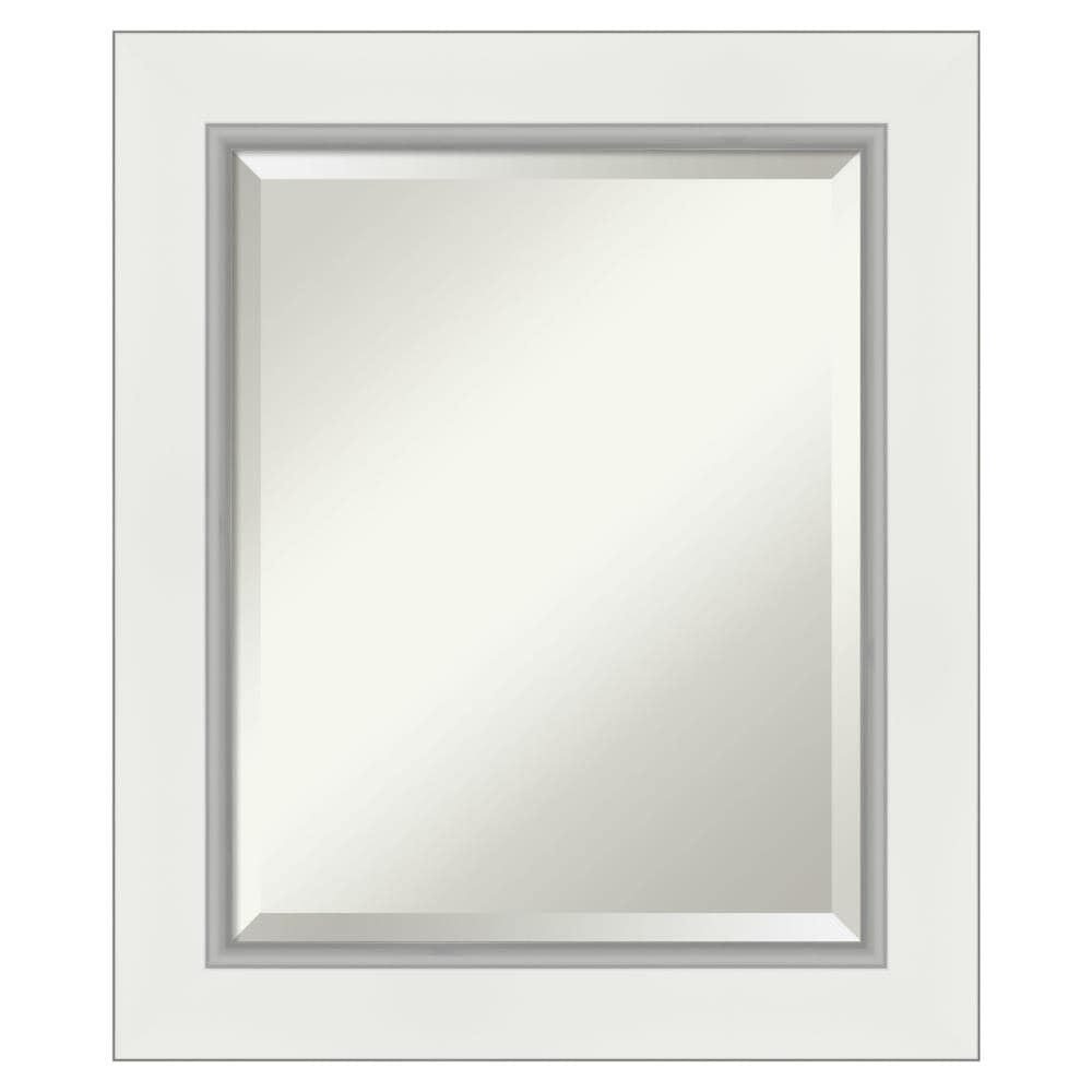 Amanti Art DSW4593050 Eva 21.5-Inches x 25.5-Inches Framed Rectangle Bathroom Vanity Mirror ( Satin Silver,White )