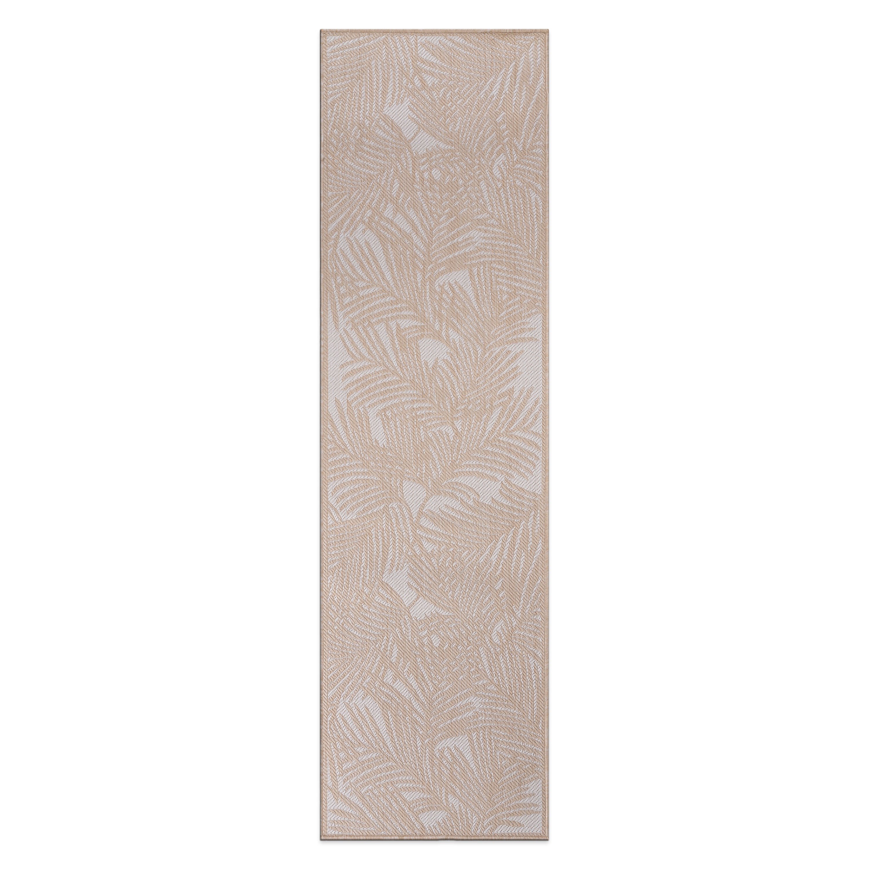 World Rug Gallery 118NATURAL2X7 Summer 2 x 7 (ft) Loomed Polypropylene Natural Rectangular Indoor/Outdoor Floral/Botanical Tropical Area rug