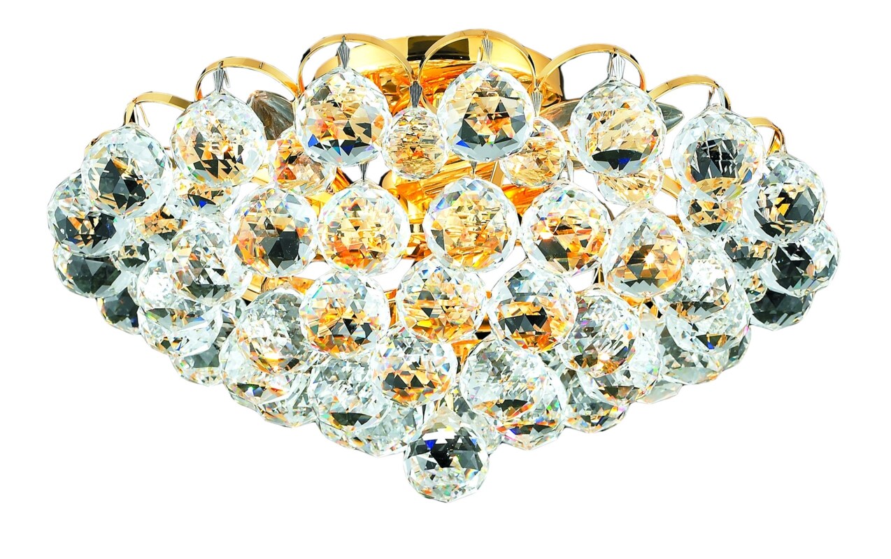 Luminous Lighting 2001F14G/RC Godiva 7-in Gold Flush Mount Light