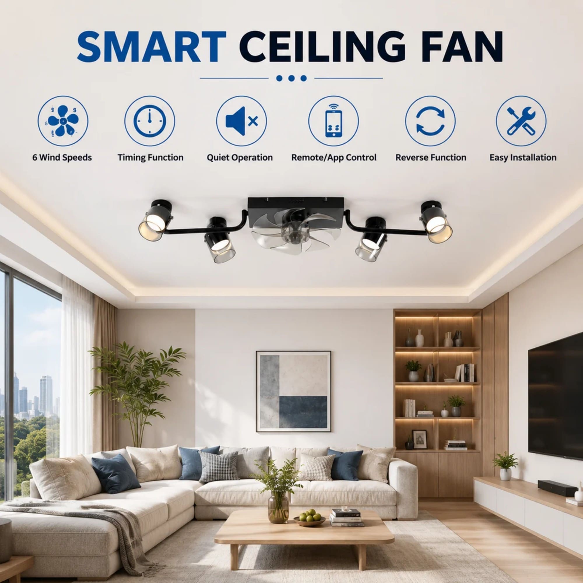 Siittoo JD2002-4BK Ceiling-Fans - View #3