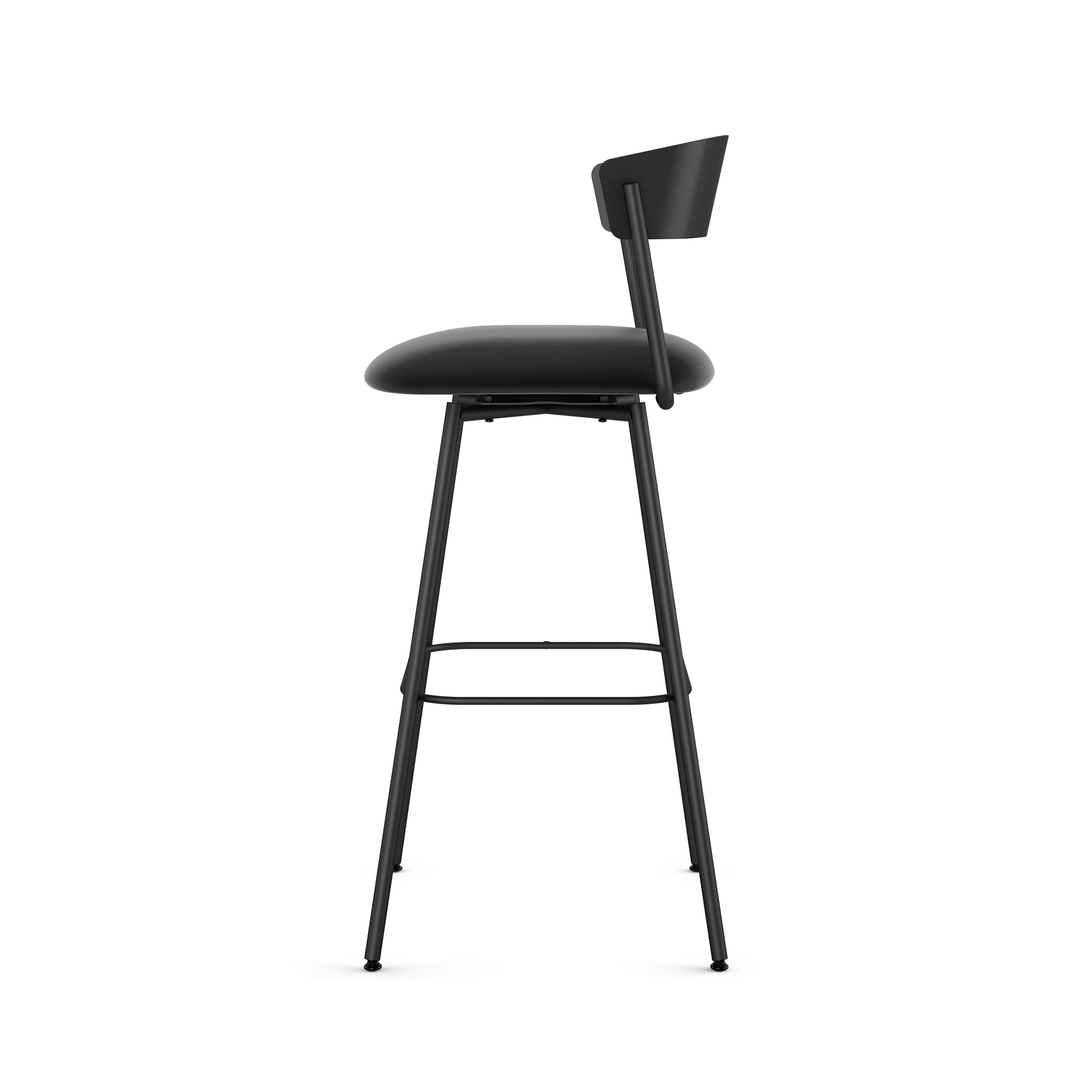 Ludwig Black Faux Leather Swivel Counter Stool
