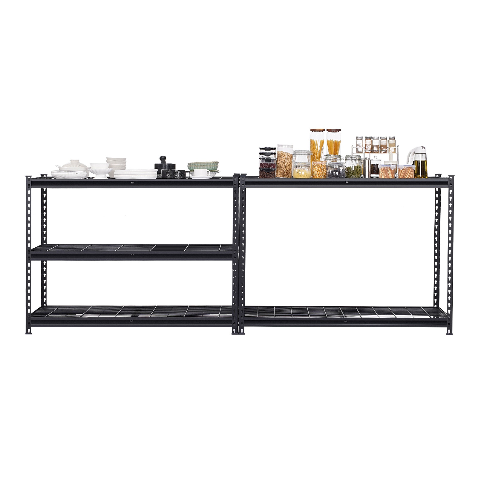 GIVIMO 5-Tier Heavy-Duty Storage Shelves 24 x 48 x 72 in Adjustable Steel Garage Shelving 3000 lb Total Capacity Utility Rack with Board Hooks for Kitchen Warehouse and Basement in Black
