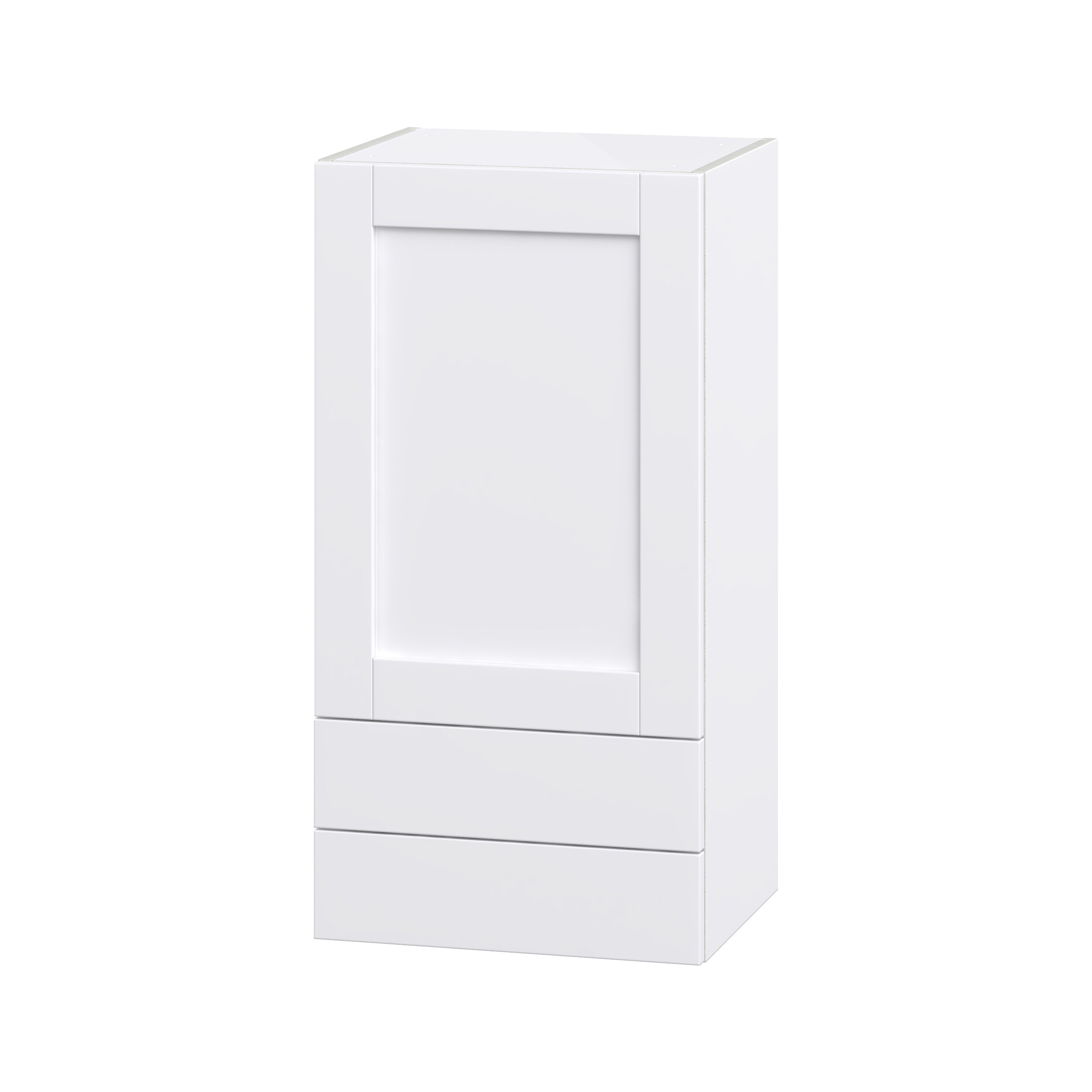 Hugo&Borg DSW1835B(L/R)-RM Rosemont 18-in W x 35-in H x 14-in D Glacier White 2 -Drawers Wall Fully assembled Cabinet (Flat Panel Shaker)