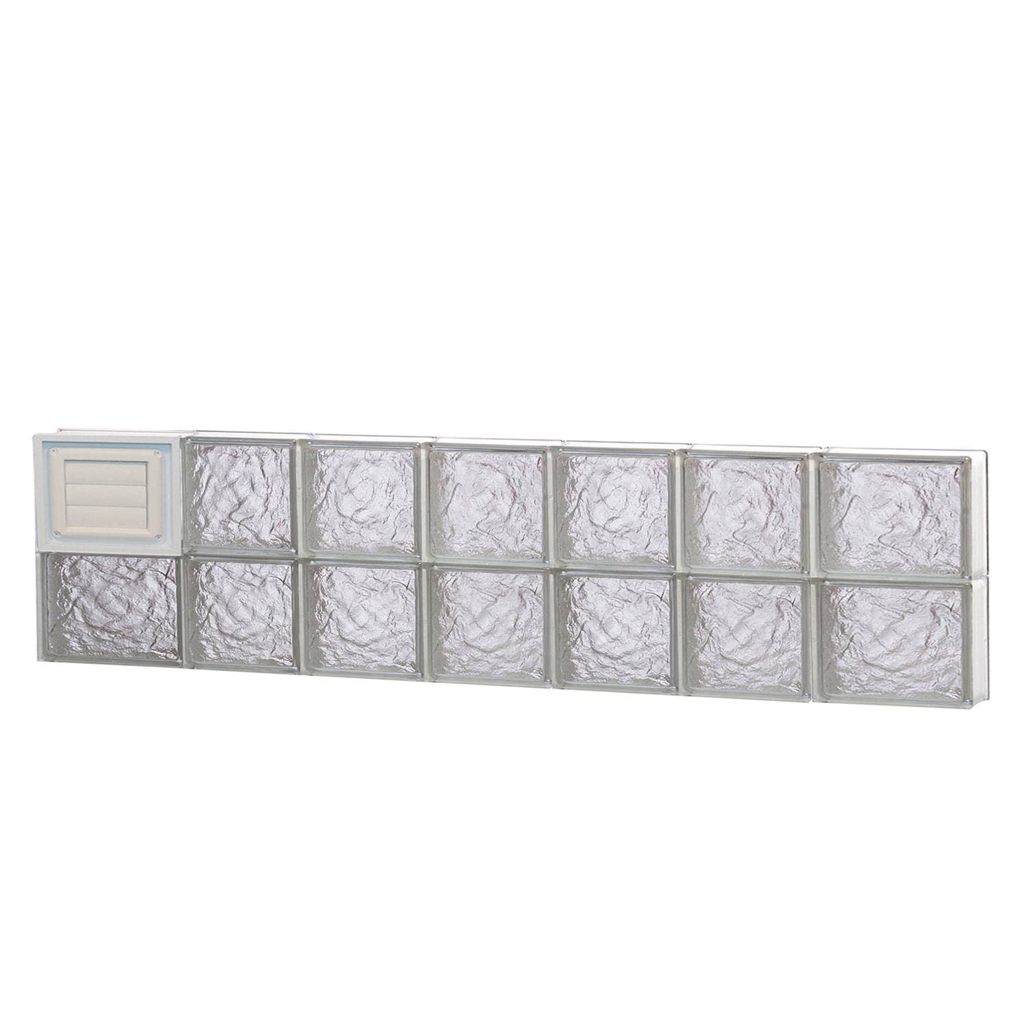 REDI2SET D4612IS Ice Glass 44-1/4-in x 11-1/2-in Frameless Replacement Dryer vent Glass Block Window