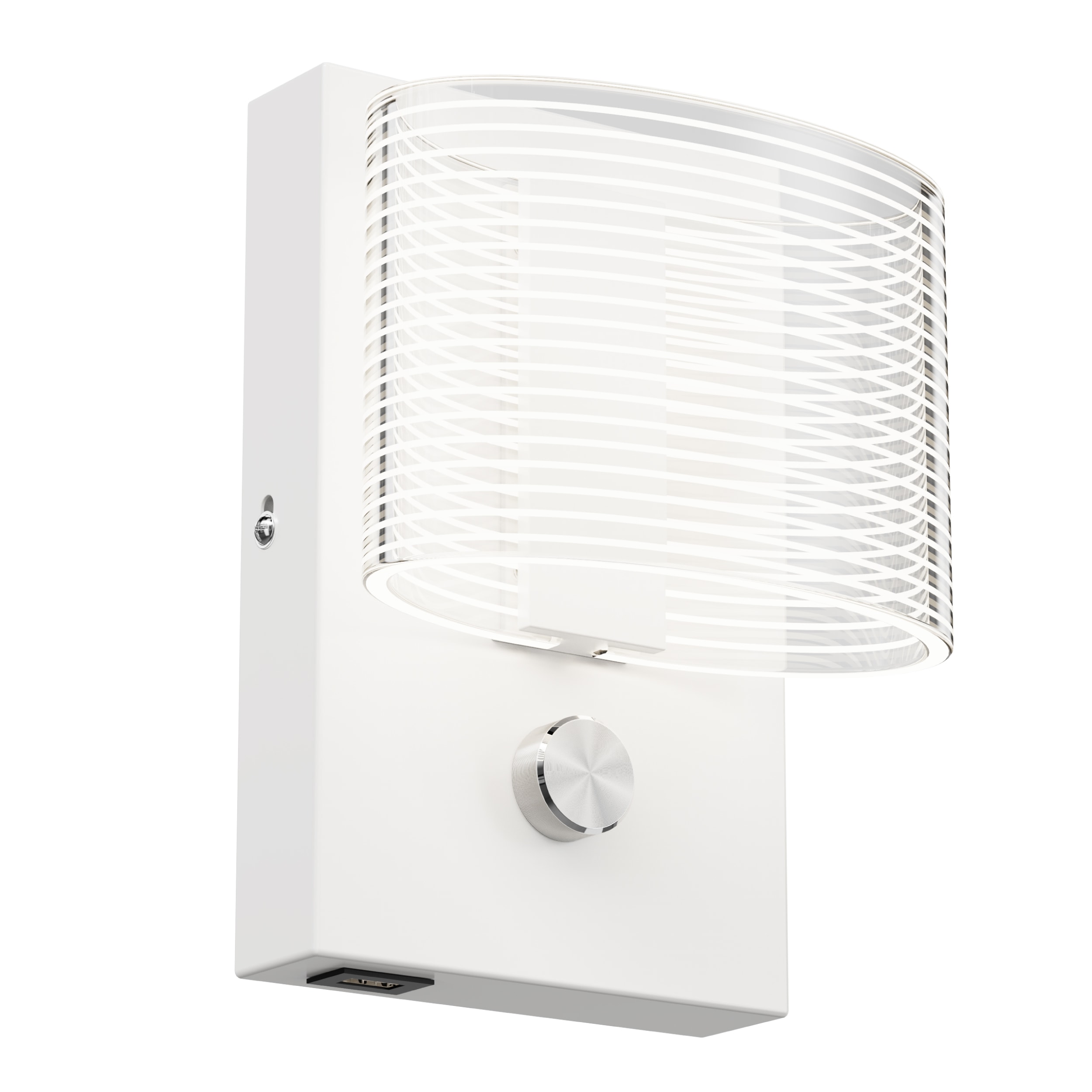 URSOLA LED Wall Sconce 5.5-in 1 Light Polished White Integrated LED Modern/contemporary Bathroom Vanity light