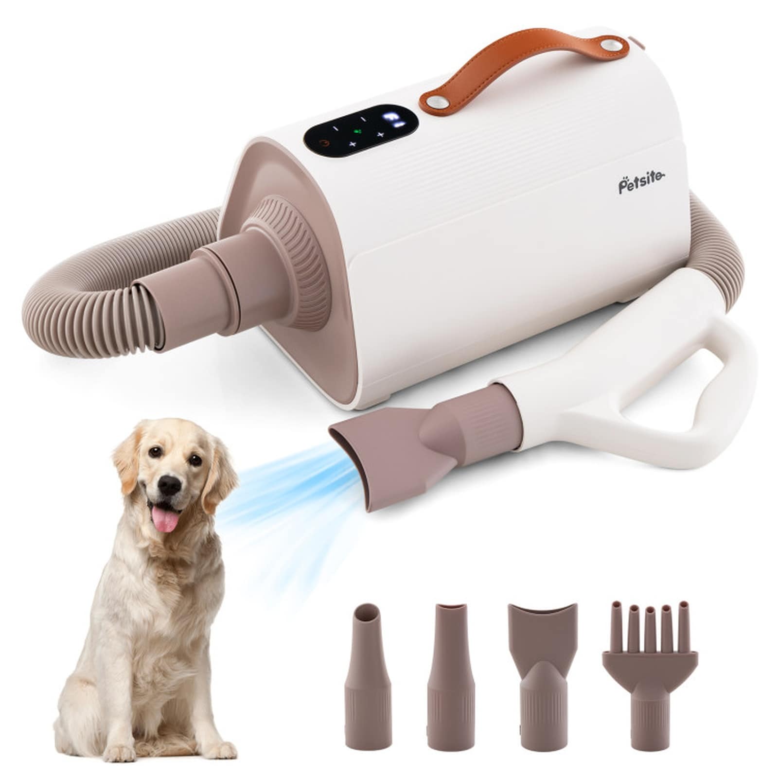 SUGIFT - 1700-W Pet Hair Dryer with Negative Ion Function Adjustable 97-140 F Heat 30-95 m/s Airf...